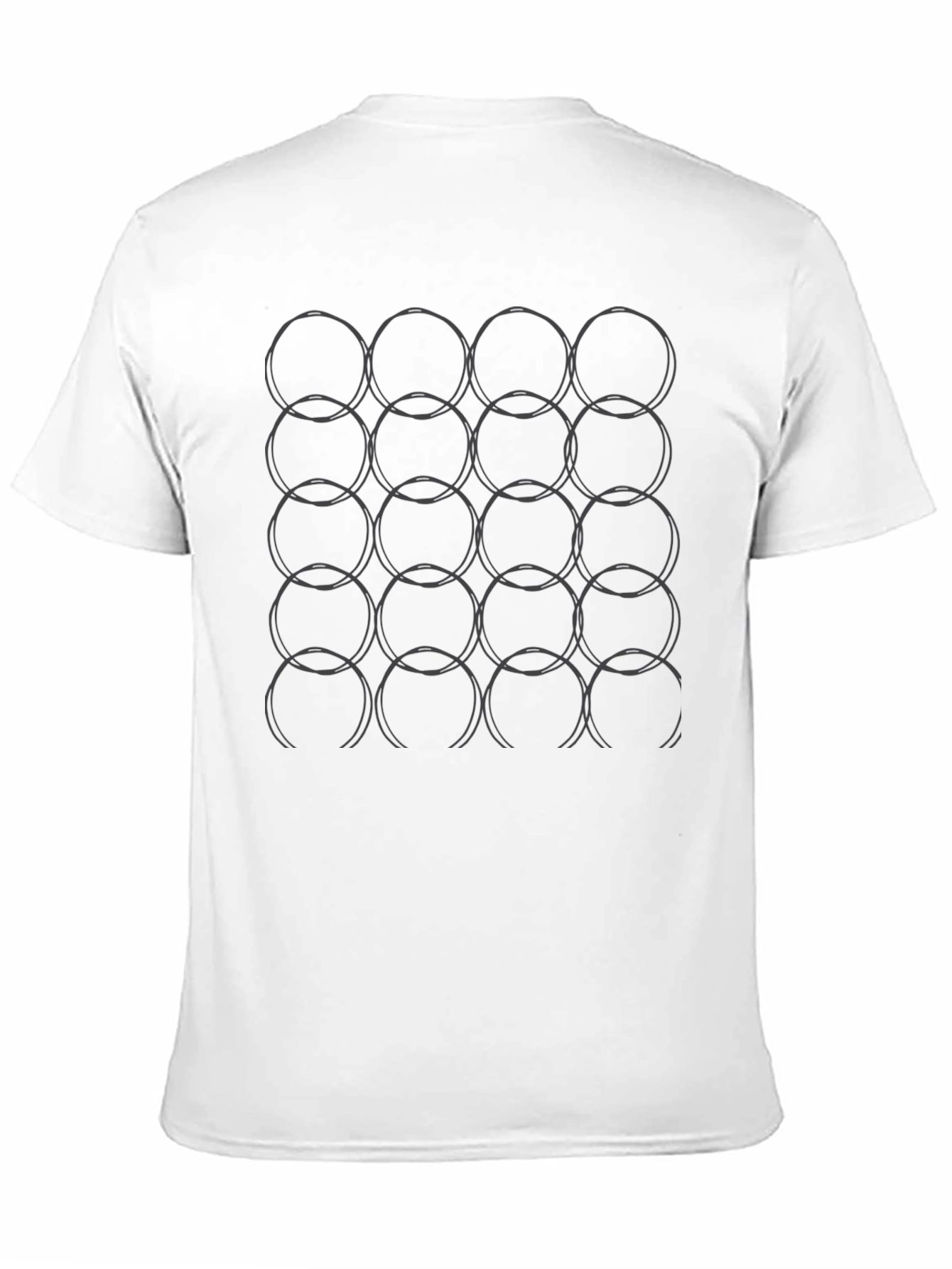 Black Abstract Circle Pattern Black T-Shirt view 11