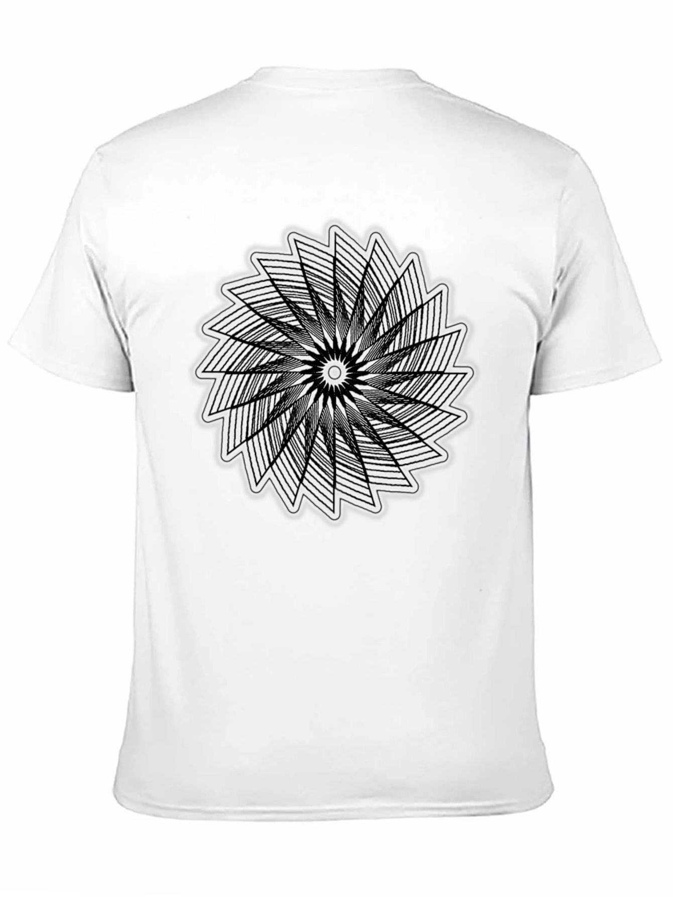 Black Geometric Optical Illusion Tee - Abstract Art Shirt view 11
