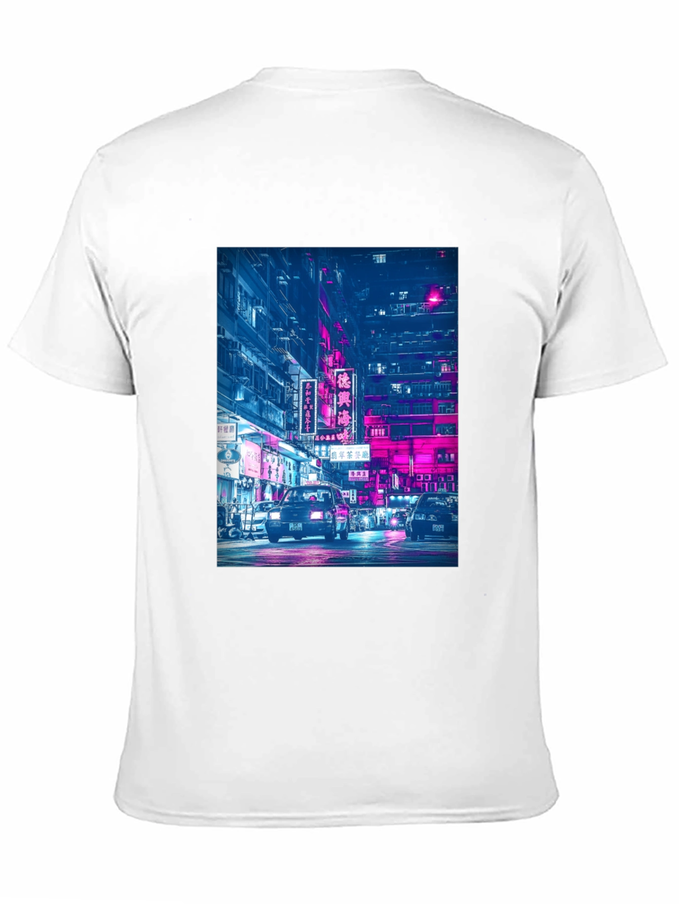 Black Night City Neon T-Shirt view 11