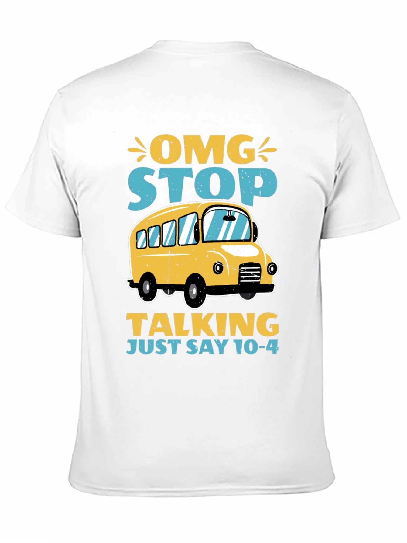 Black OMG Stop Talking School Bus T-Shirt view 11