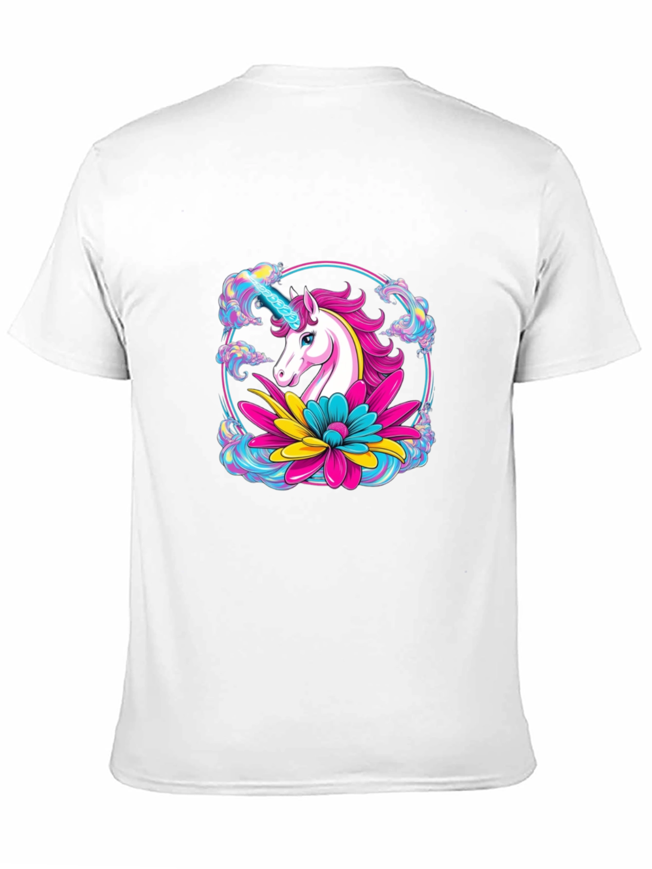 Black Unicorn Flower Black T-Shirt view 11