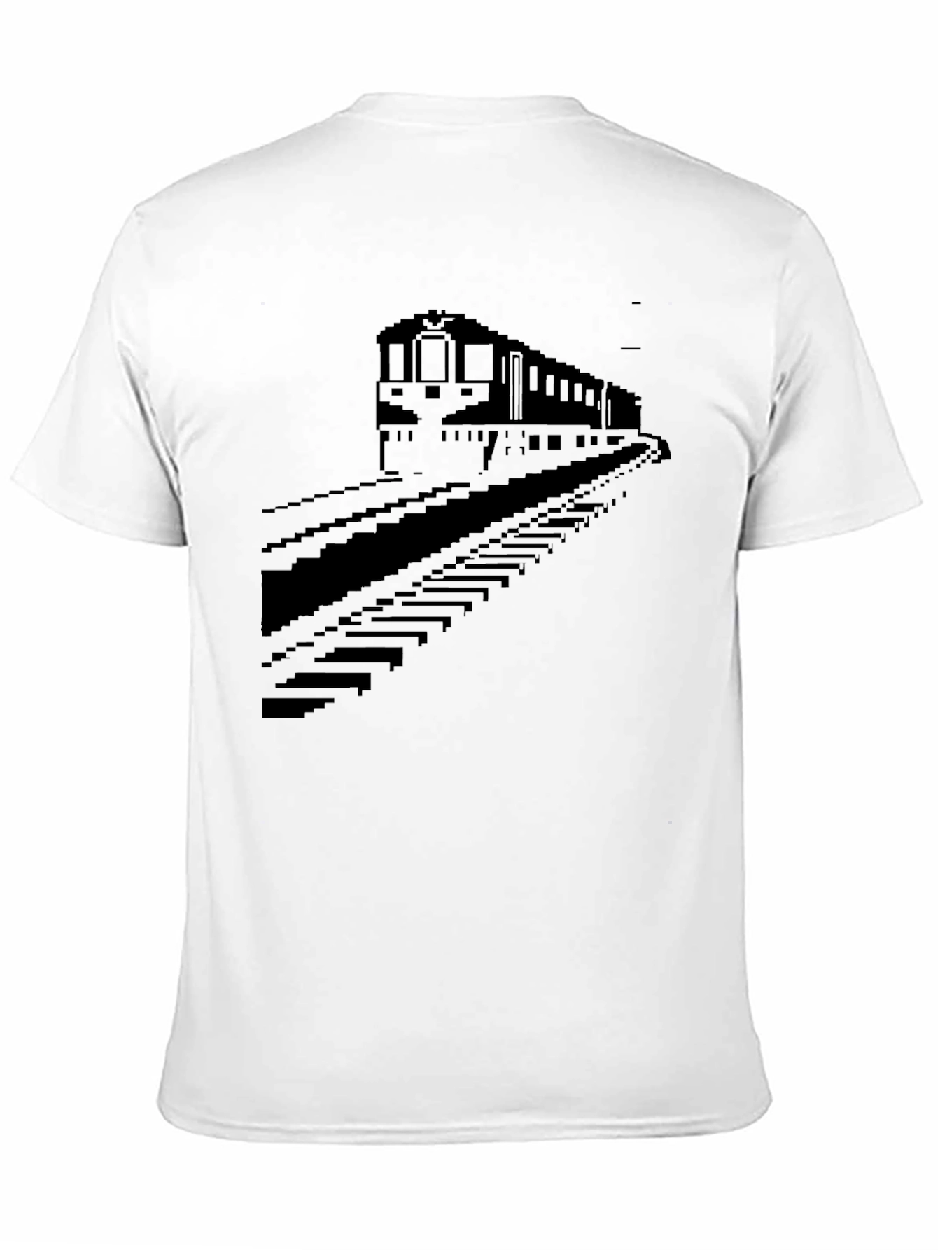 Black Pixel Train Graphic Tee - Classic Black T-Shirt view 11