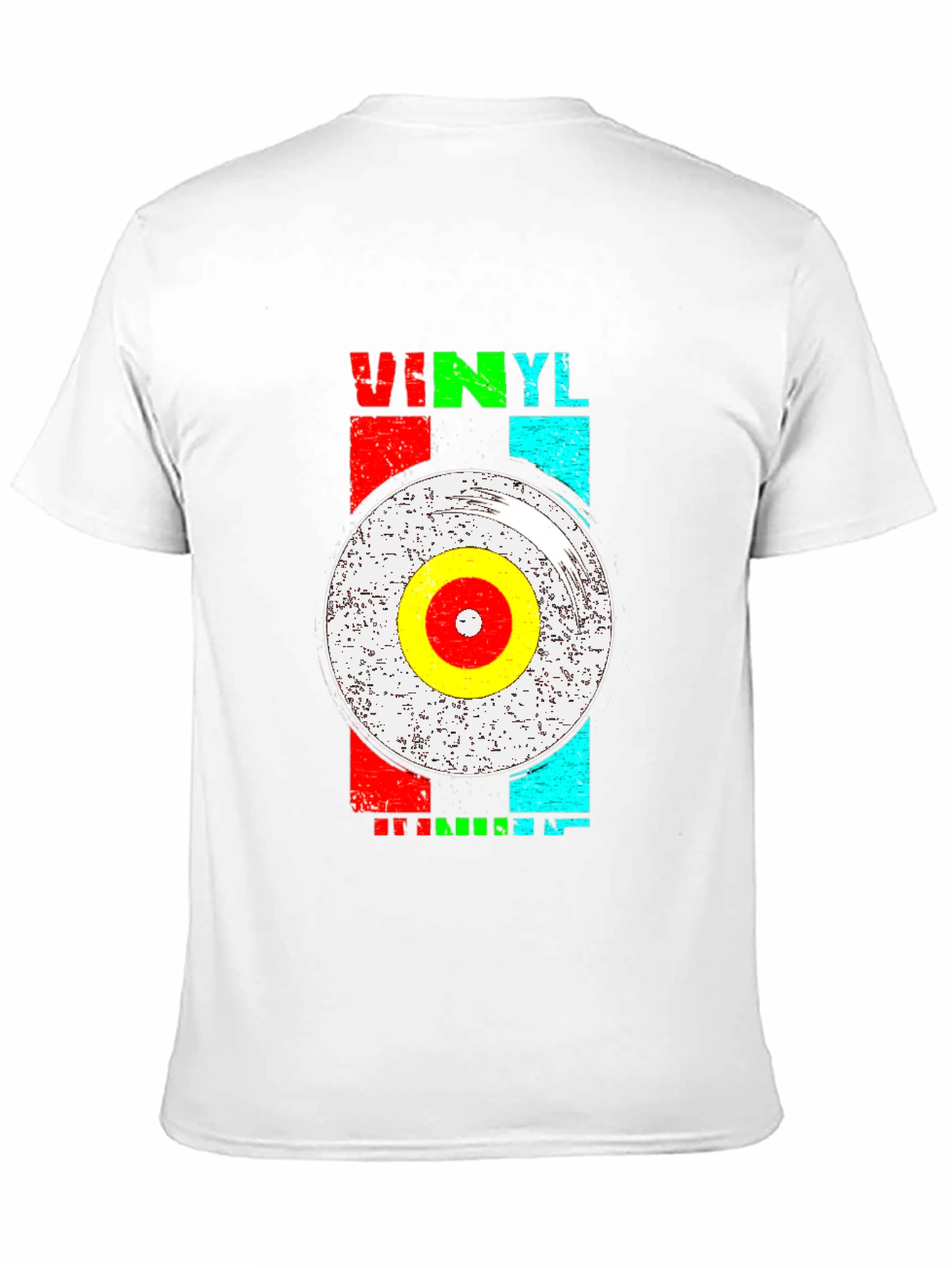 Black Retro Vinyl Record Graphic T-Shirt view 11