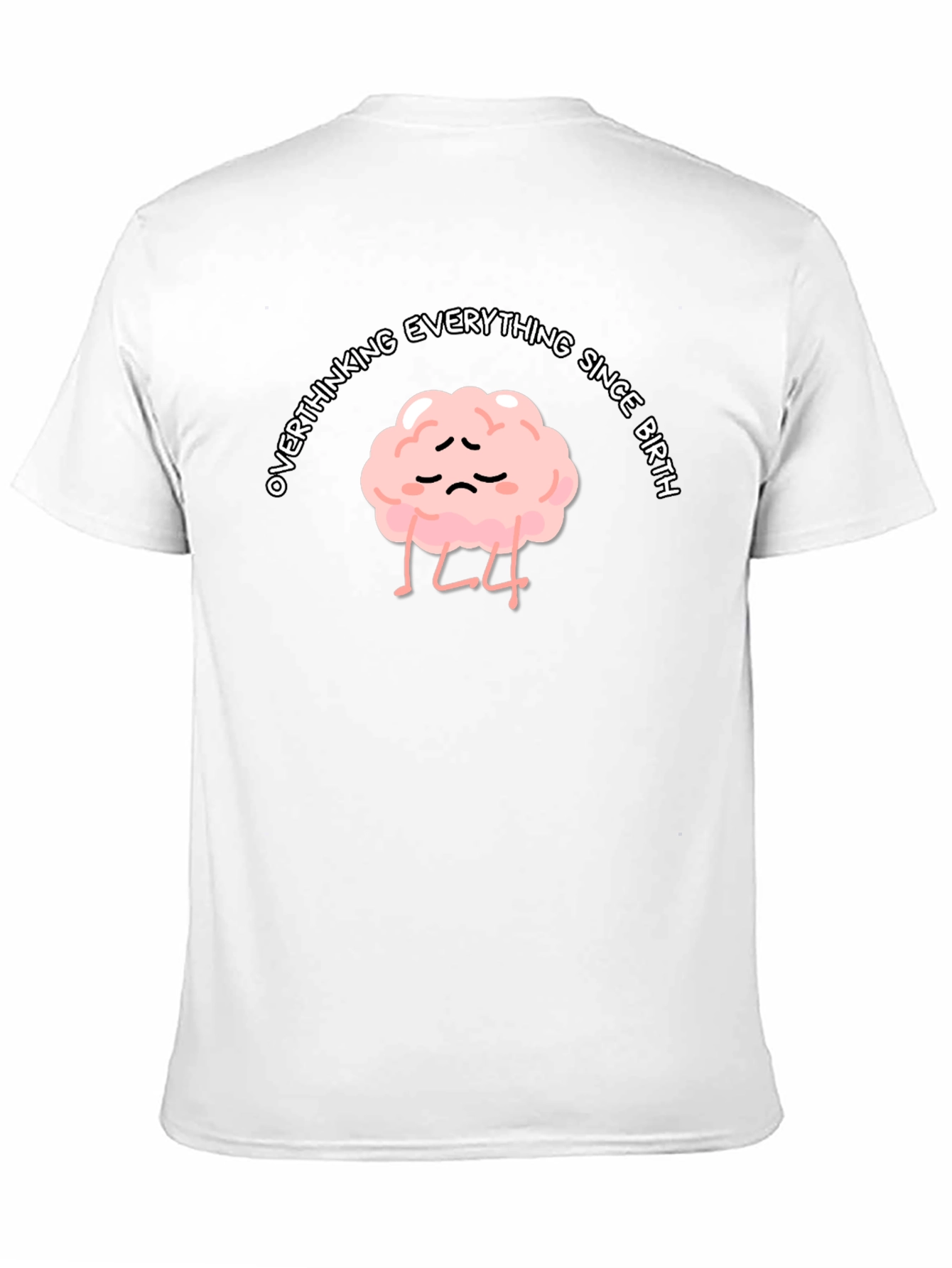 Black Overthinking Brain Graphic Tee - Unisex Black T-Shirt view 11