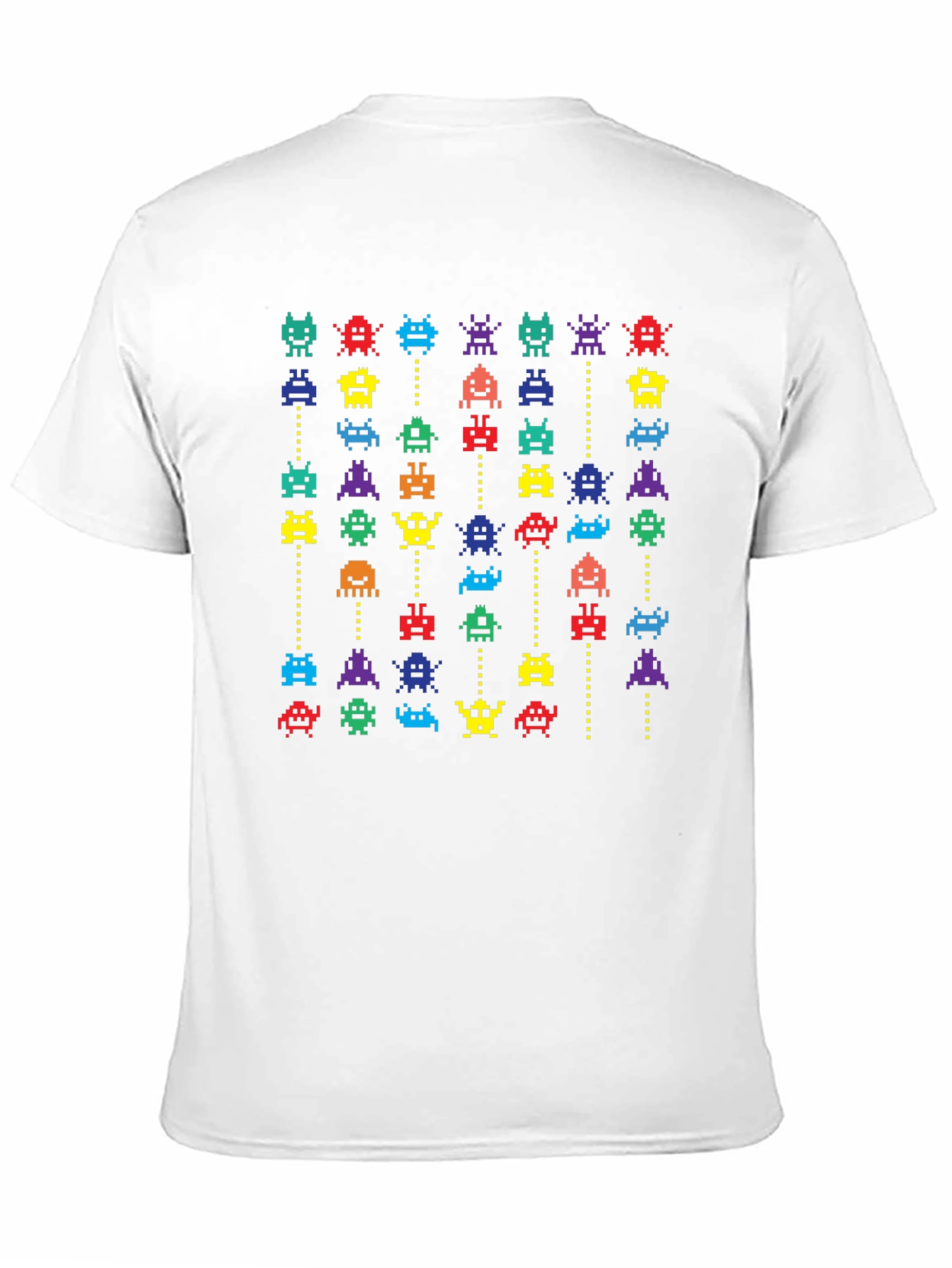 Black Retro Arcade T-Shirt - Pixelated Invaders Design view 11