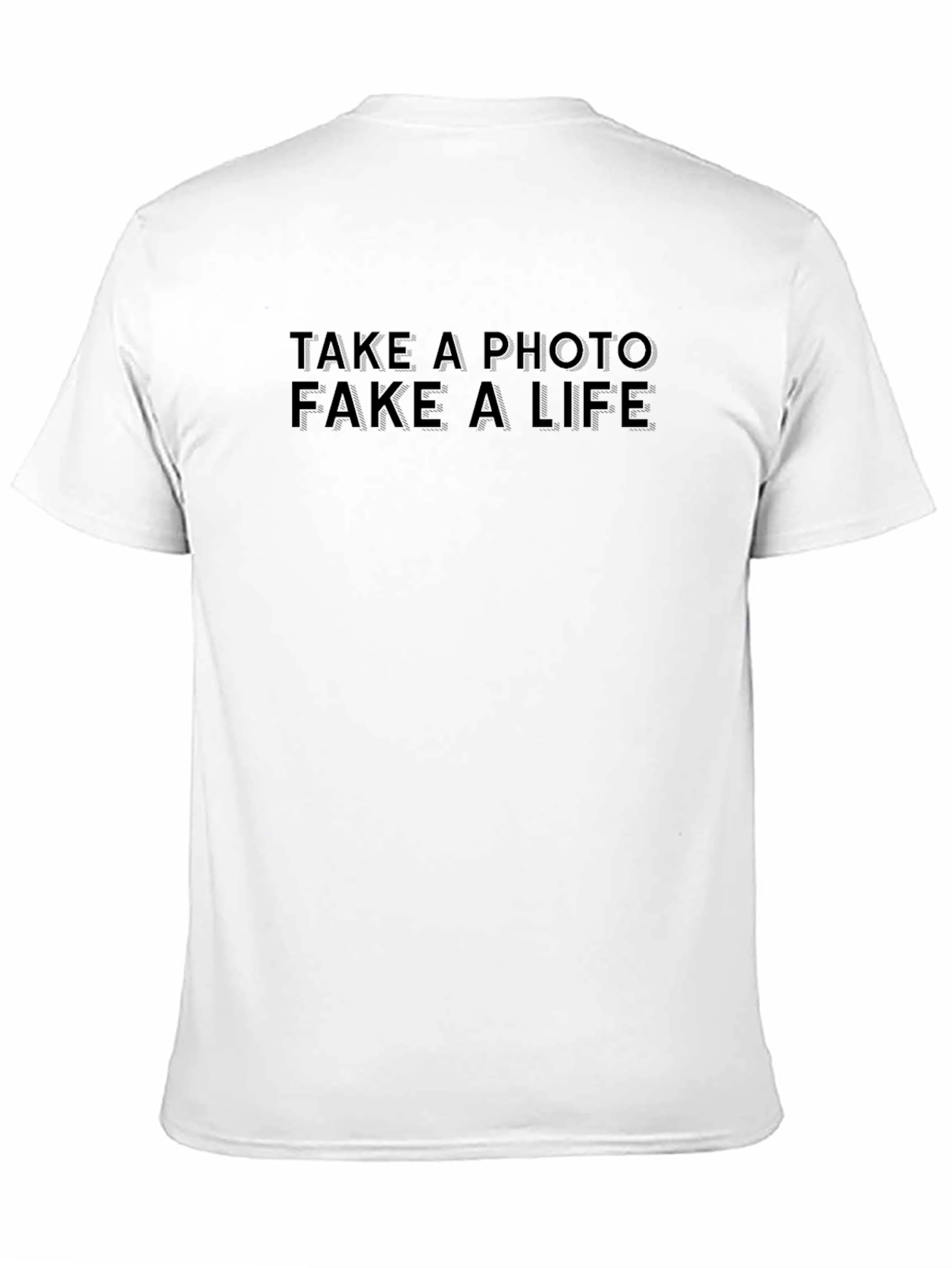 Black Take a Photo Fake a Life Graphic Tee view 11
