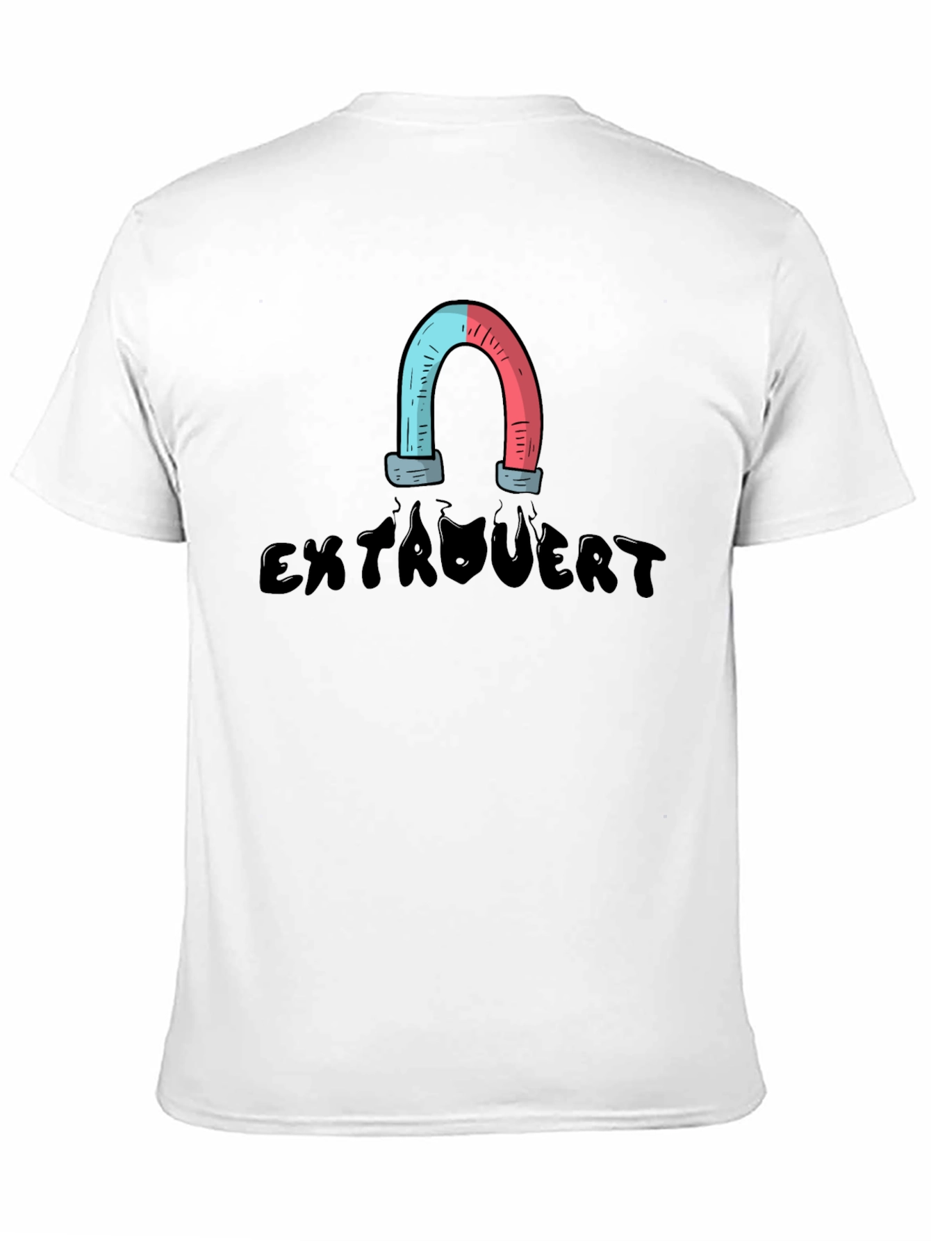 Black Extrovert Magnet T-Shirt view 11