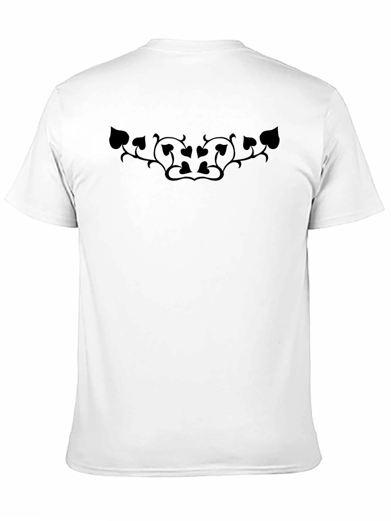 Black Men's Black T-Shirt with Spade & Vine Design view 11