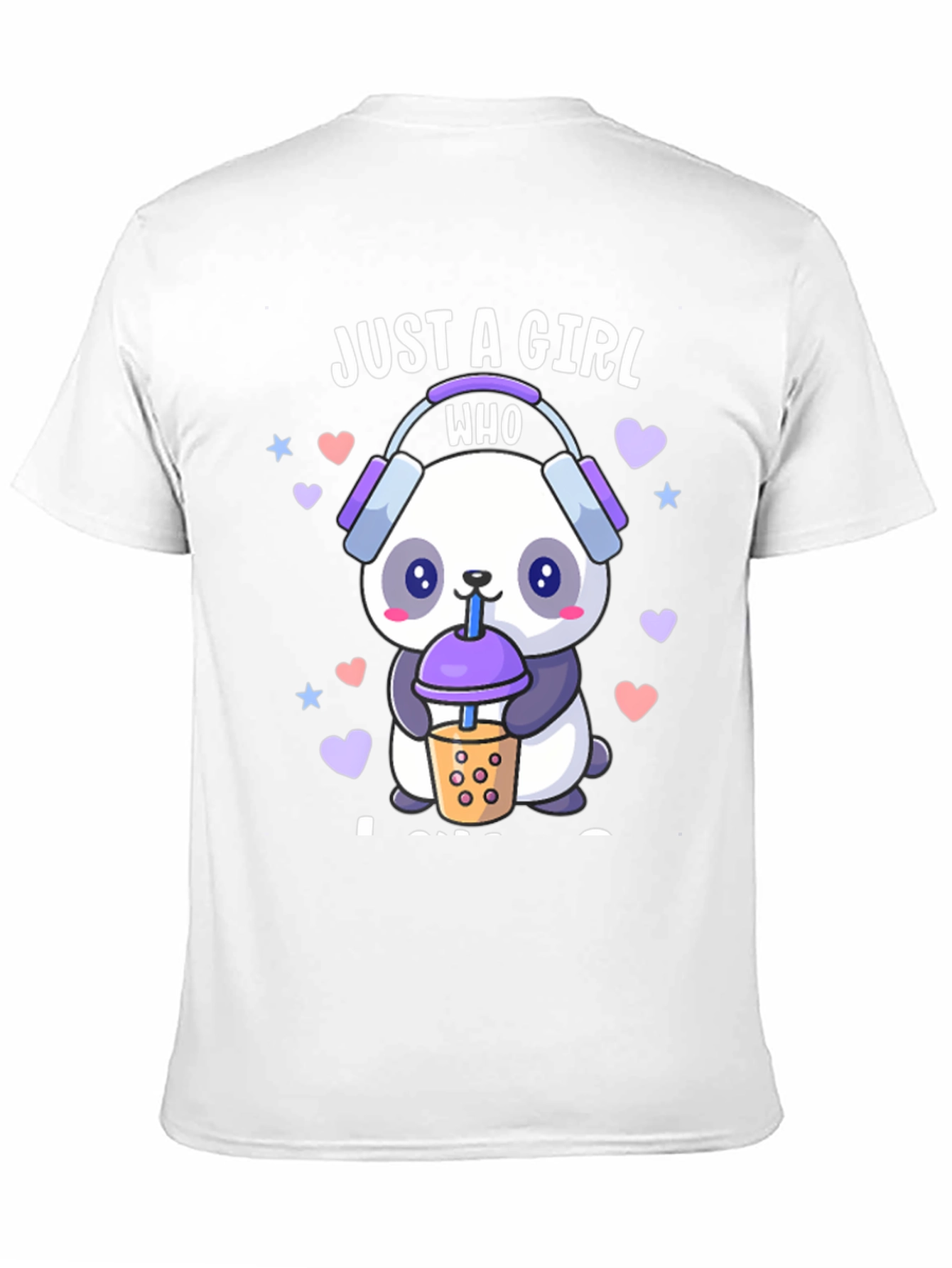 Black Just a Girl Who Loves Pandas T-Shirt view 11