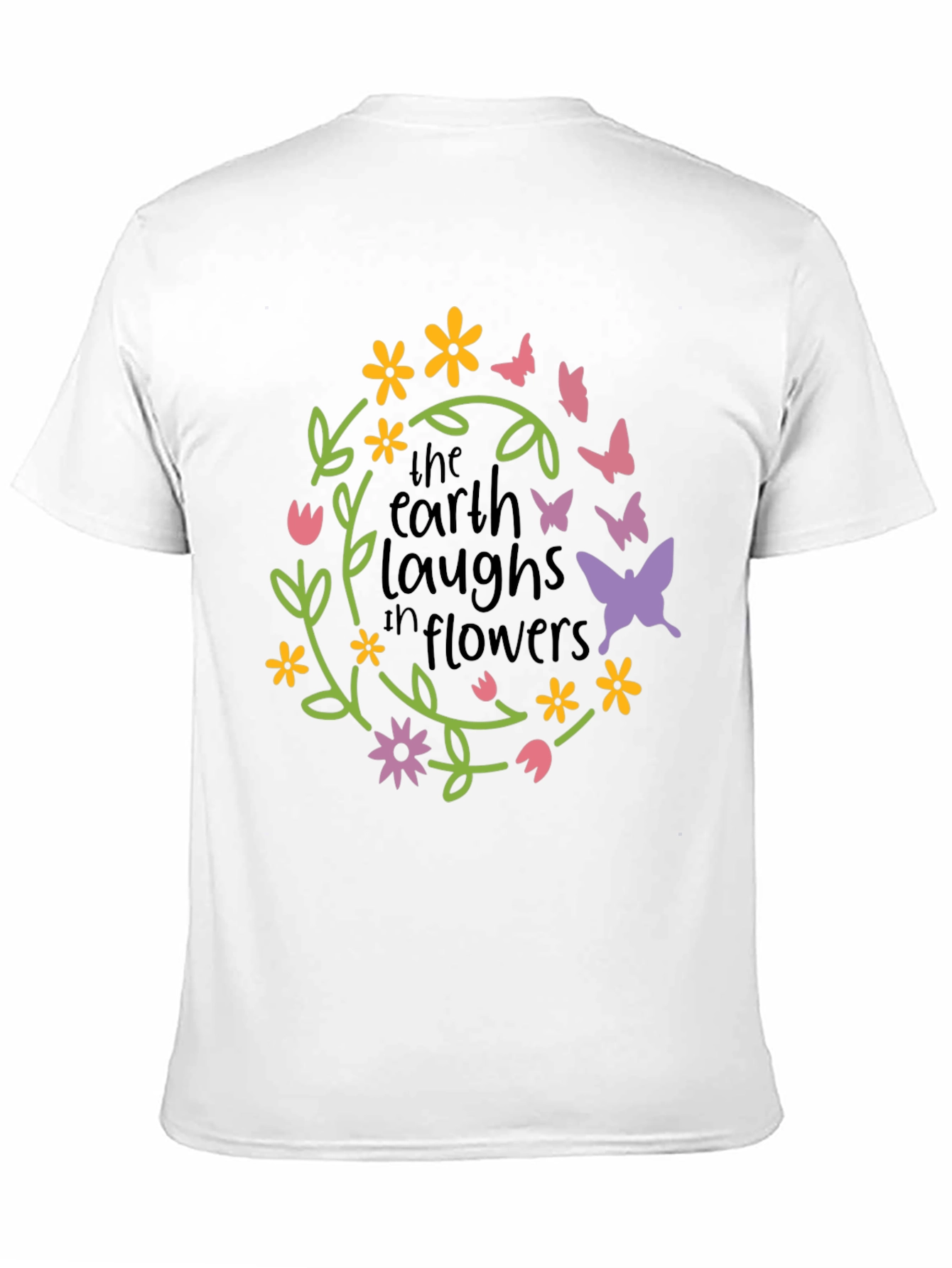 Black Earth Laughs in Flowers Graphic Tee view 11