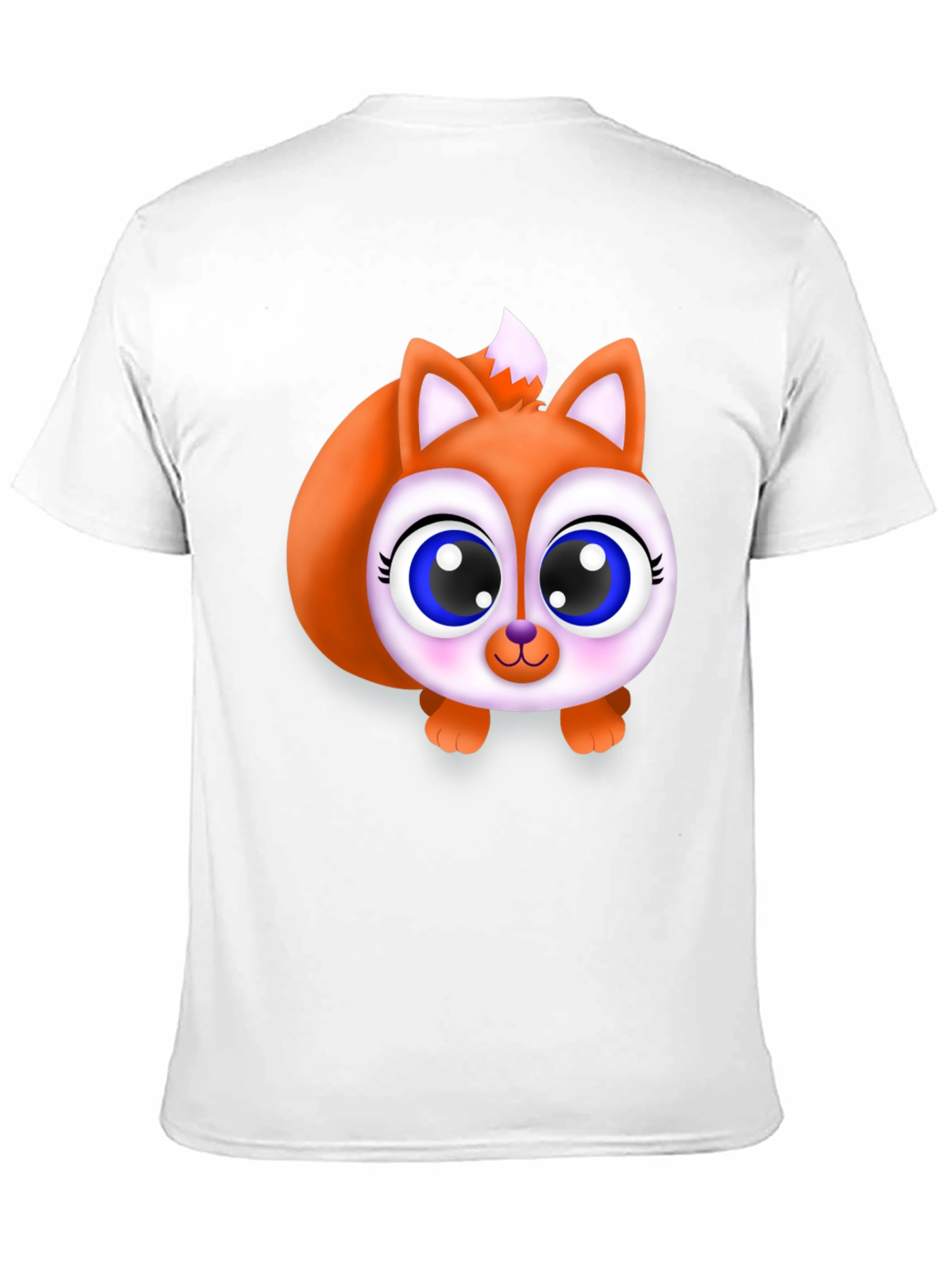 Black Cute Fox Graphic Tee - Black Cotton Blend Shirt view 11