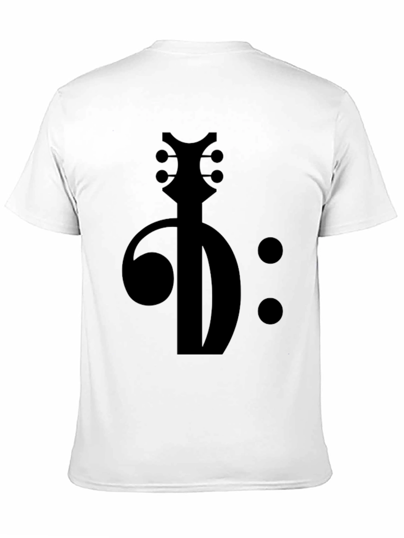 Black Bass Clef Guitar T-Shirt - Music Lover Tee view 11