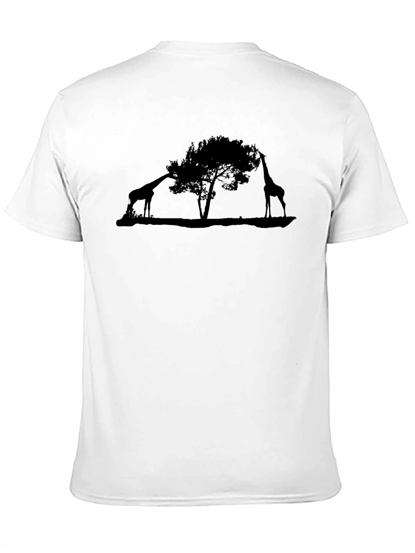 Black Giraffe Silhouette Black T-Shirt view 11