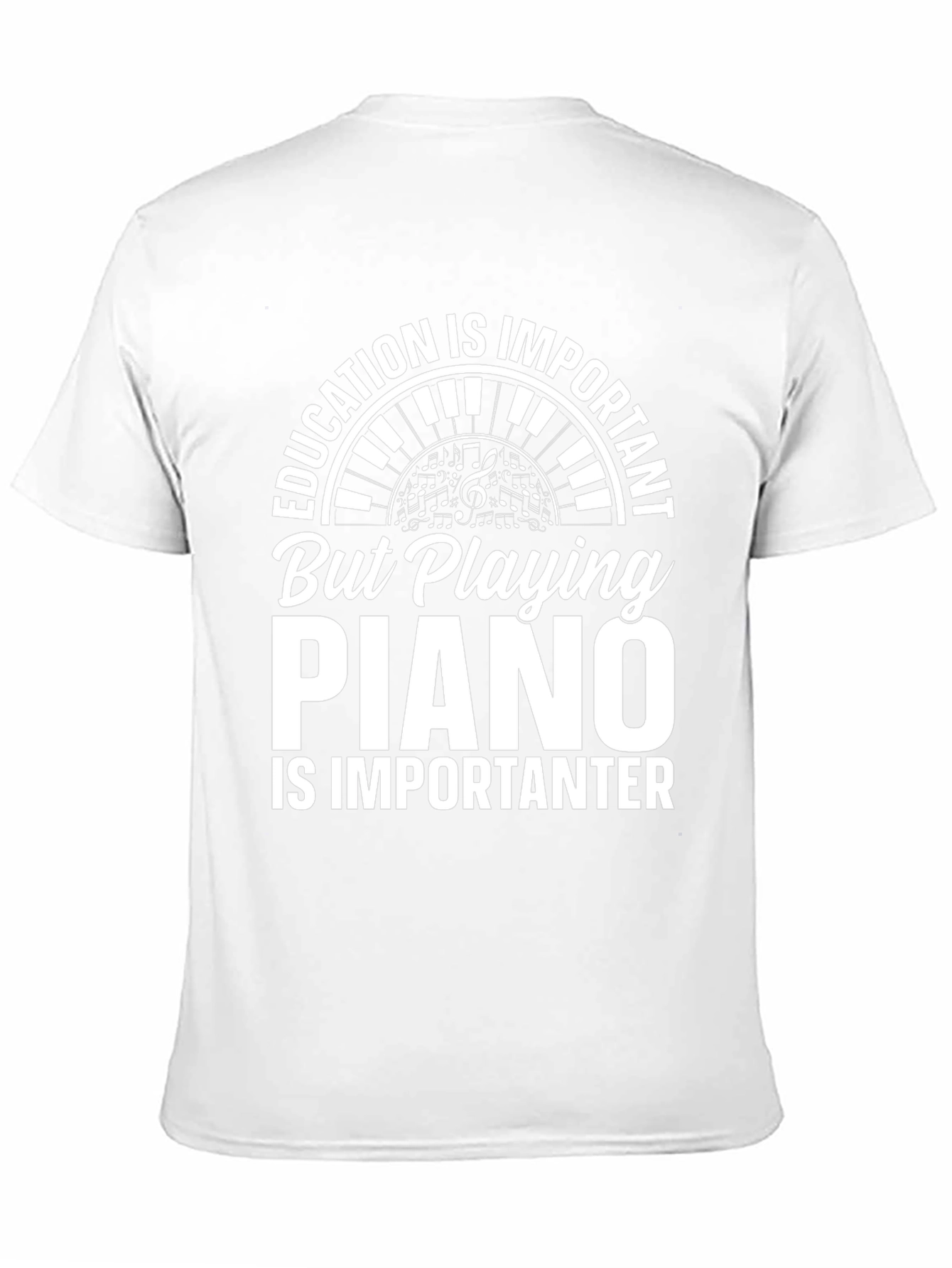 Black Funny Piano Player T-Shirt: Education is Important Tee view 11