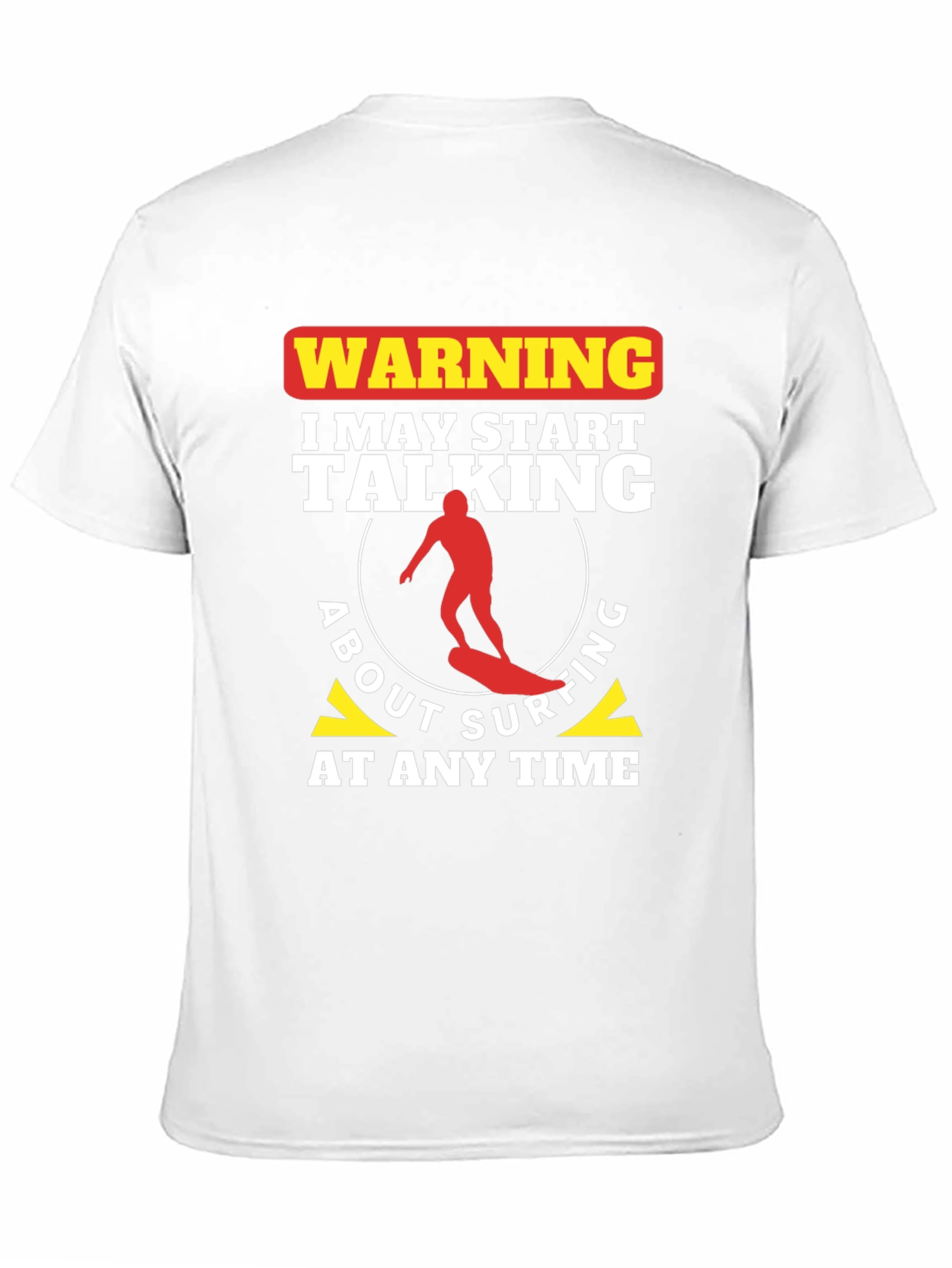 Black Surfing Warning Graphic T-Shirt - Surfer Gift Tee view 11