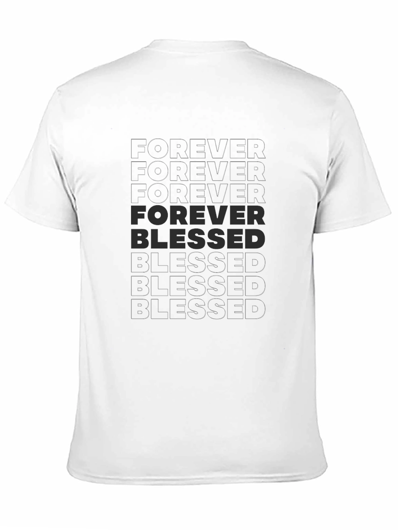Black Forever Blessed Black Graphic T-Shirt view 11