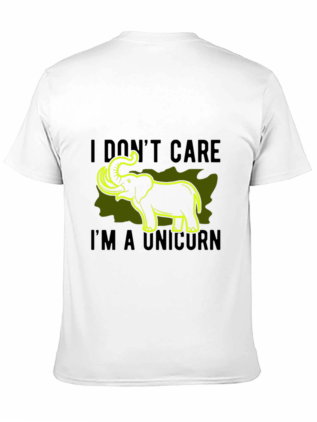Black Funny I Don't Care I'm A Unicorn Elephant Graphic Tee view 11