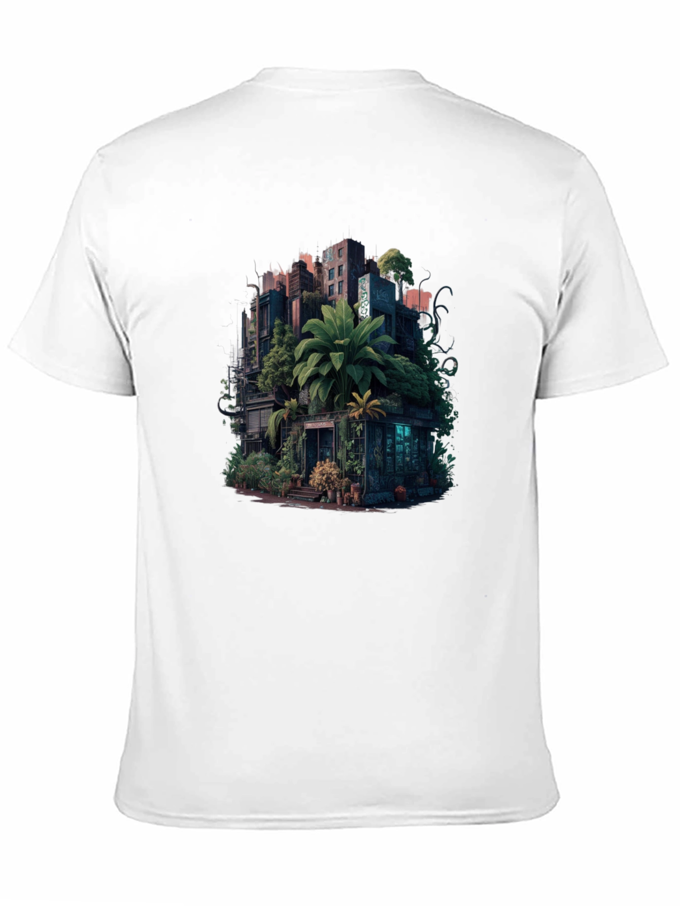 Black Urban Jungle T-Shirt: City Meets Nature Tee view 11