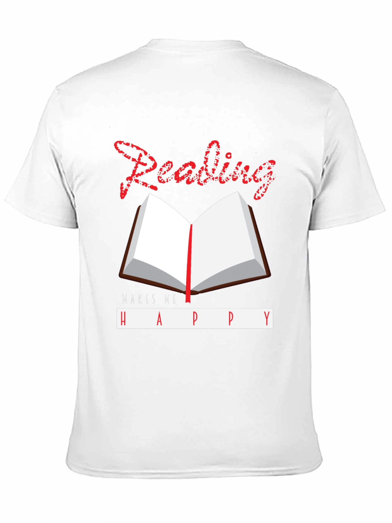 Black Reading Makes Me Happy Graphic T-Shirt view 11