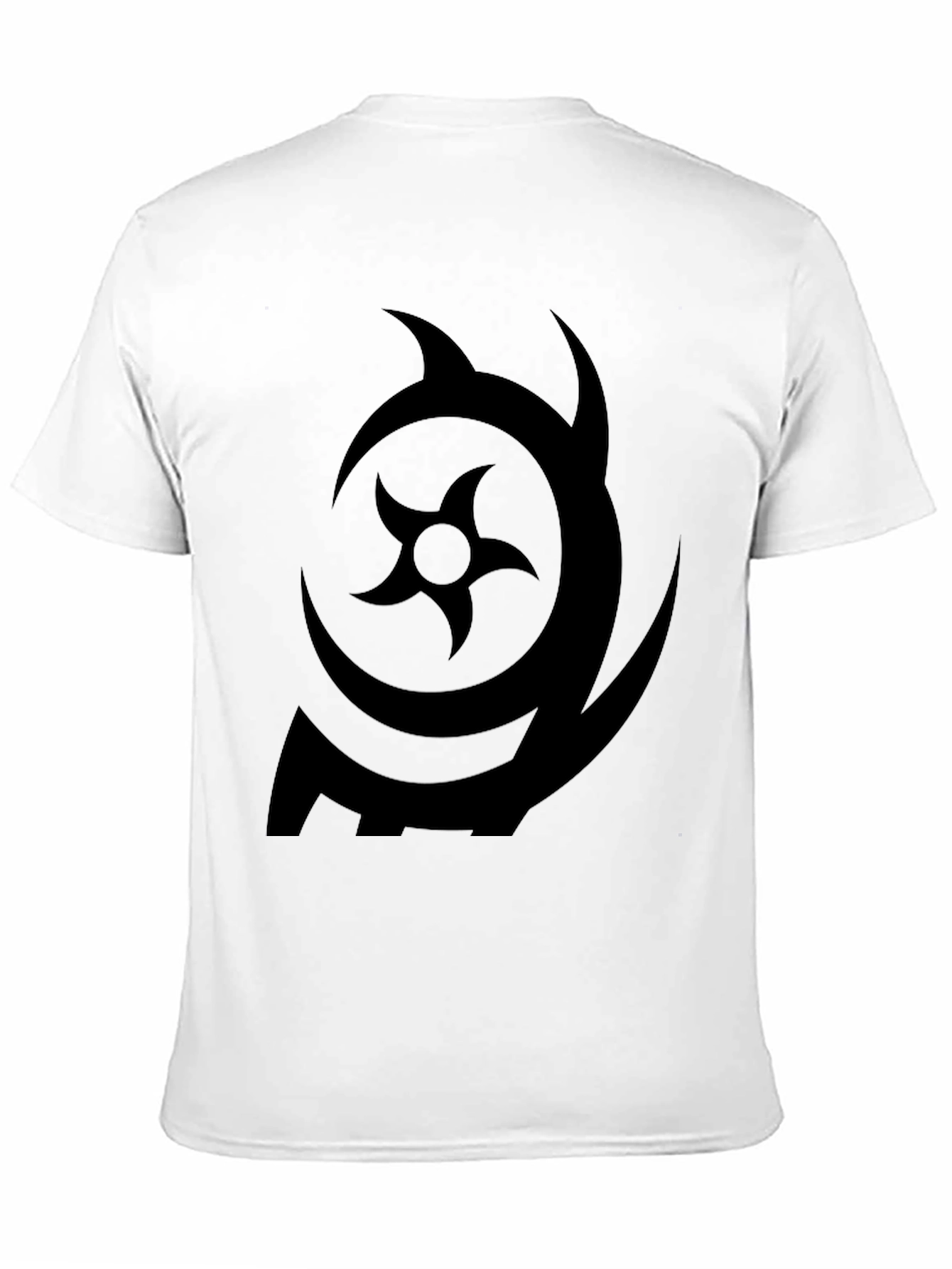 Black Symbol Print Black Crew Neck T-Shirt view 11