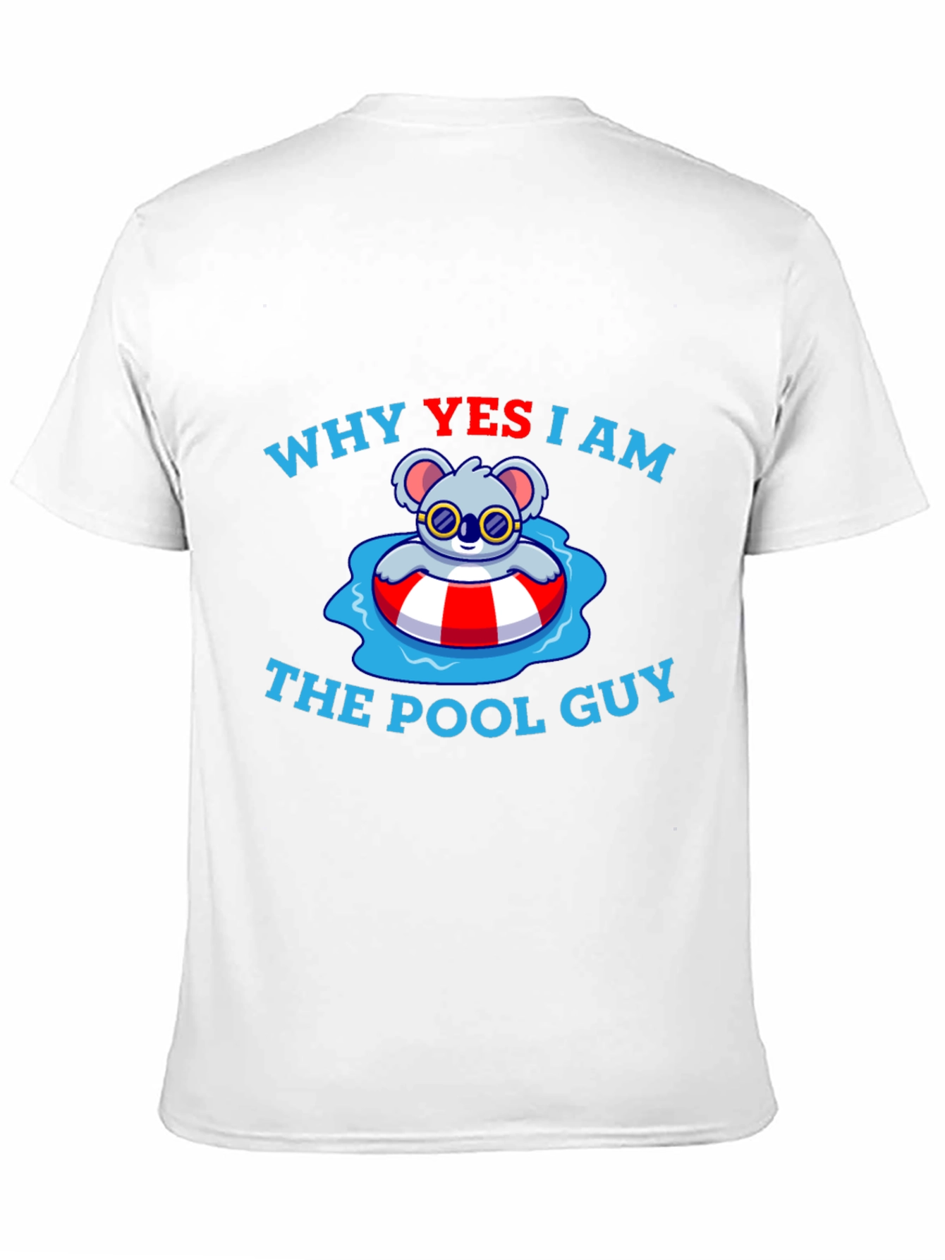 Black Funny Koala Pool Guy T-Shirt - Black view 11
