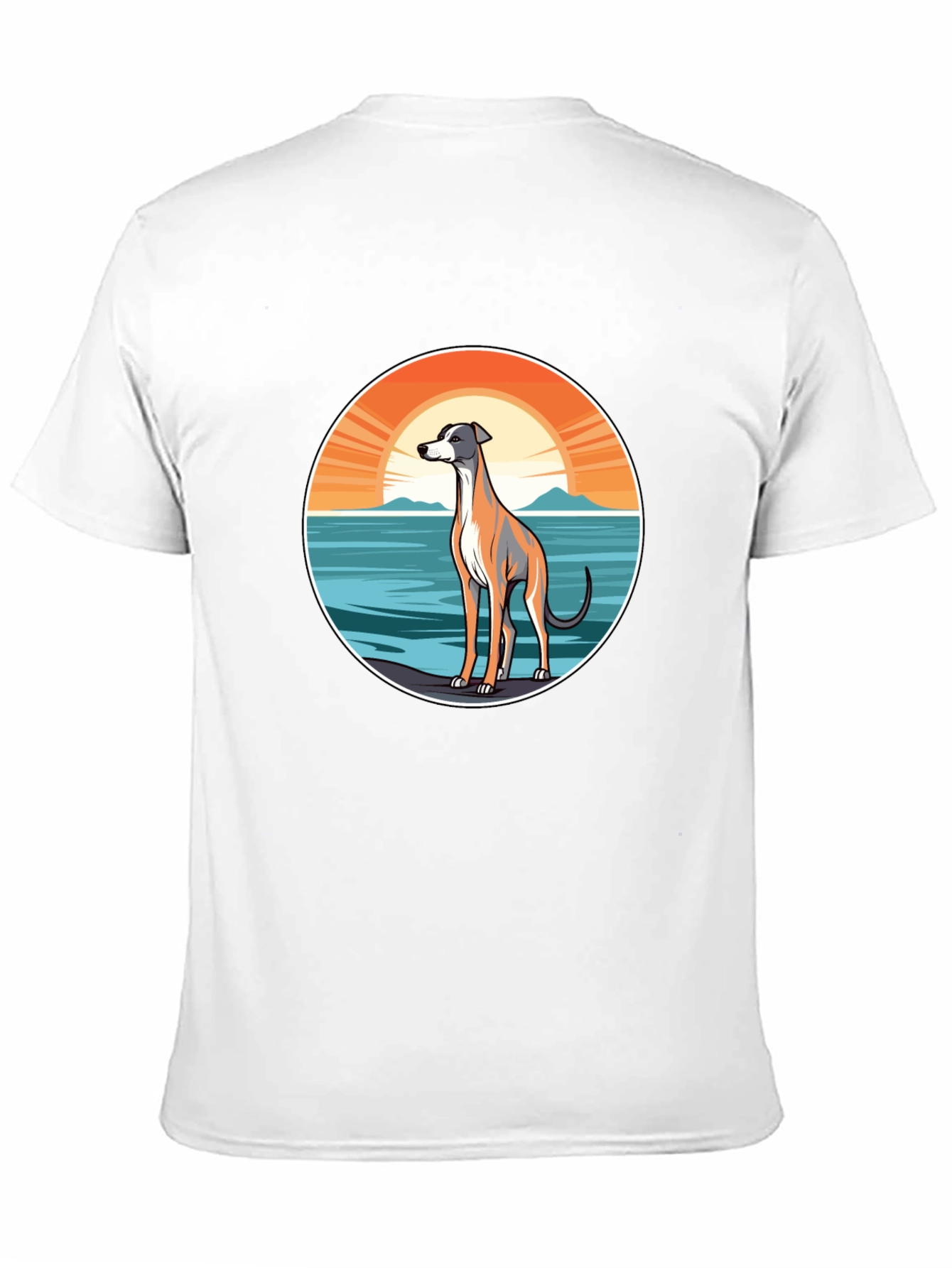 Black Dog Sunset Graphic Tee - Unisex Black T-Shirt view 11