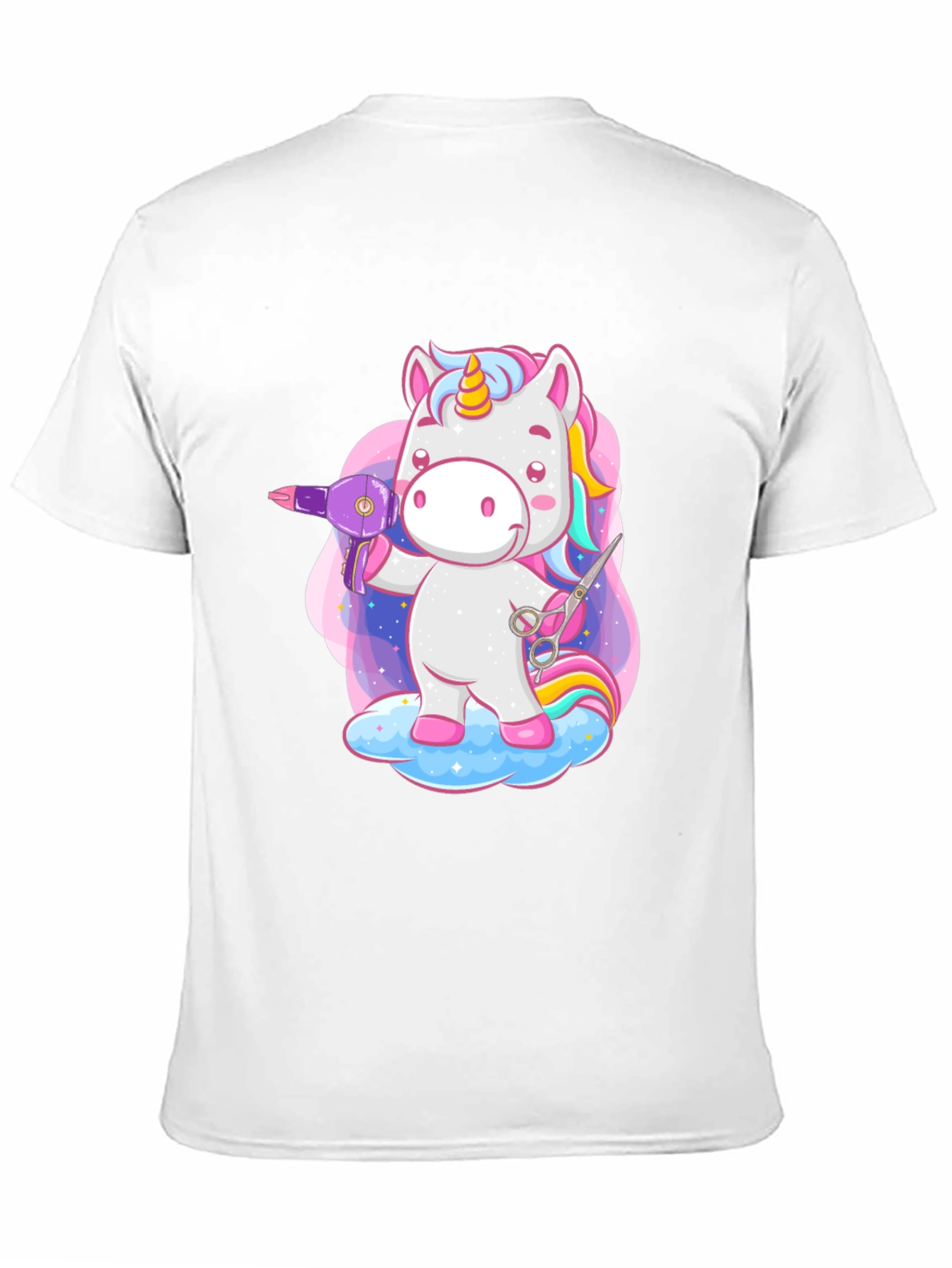 Black Unicorn Hair Stylist Graphic T-Shirt view 11