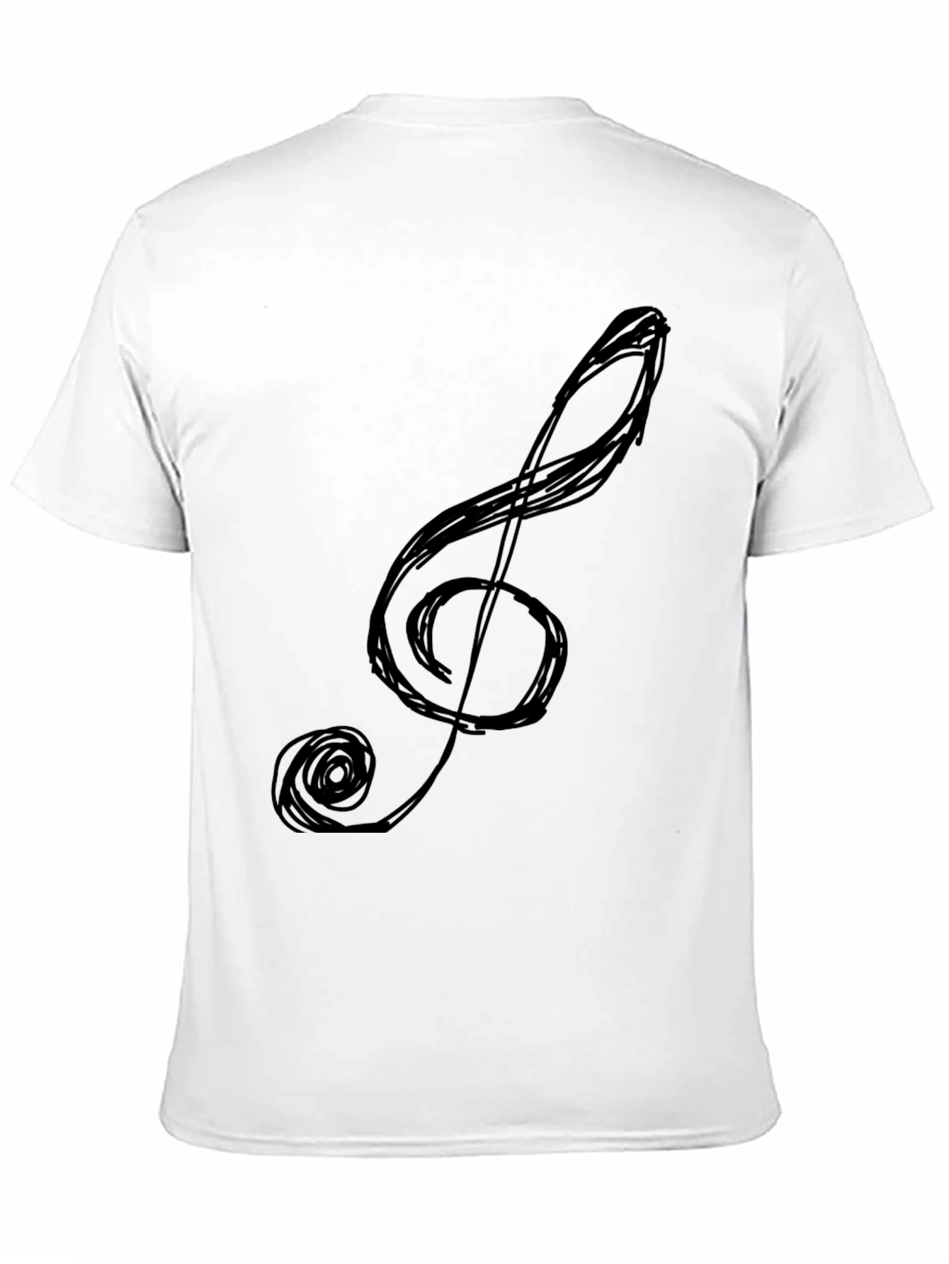 Black Treble Clef Graphic Tee - Black Cotton Comfort view 11