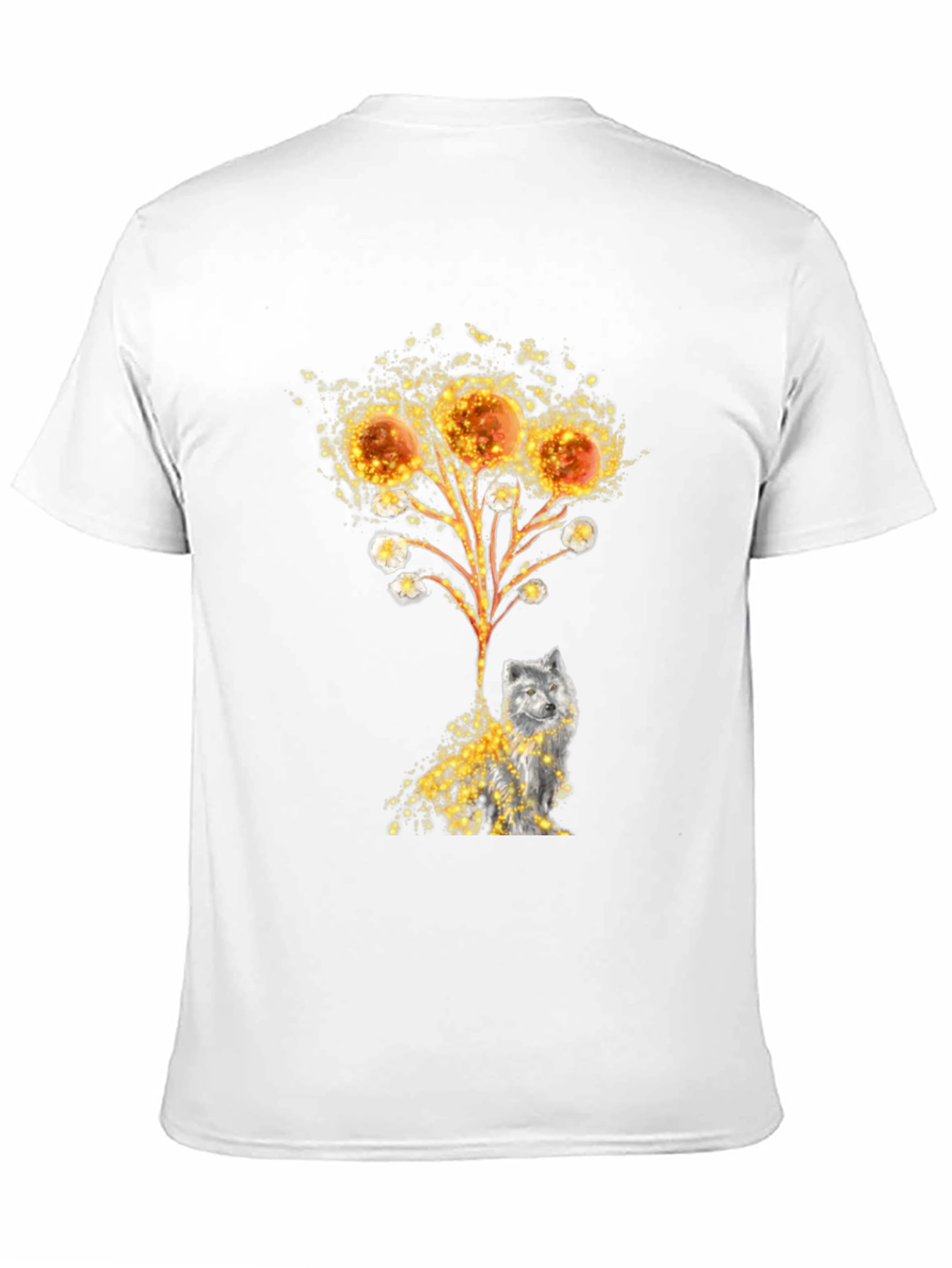 Black Artistic Wolf Graphic Tee - Black view 11