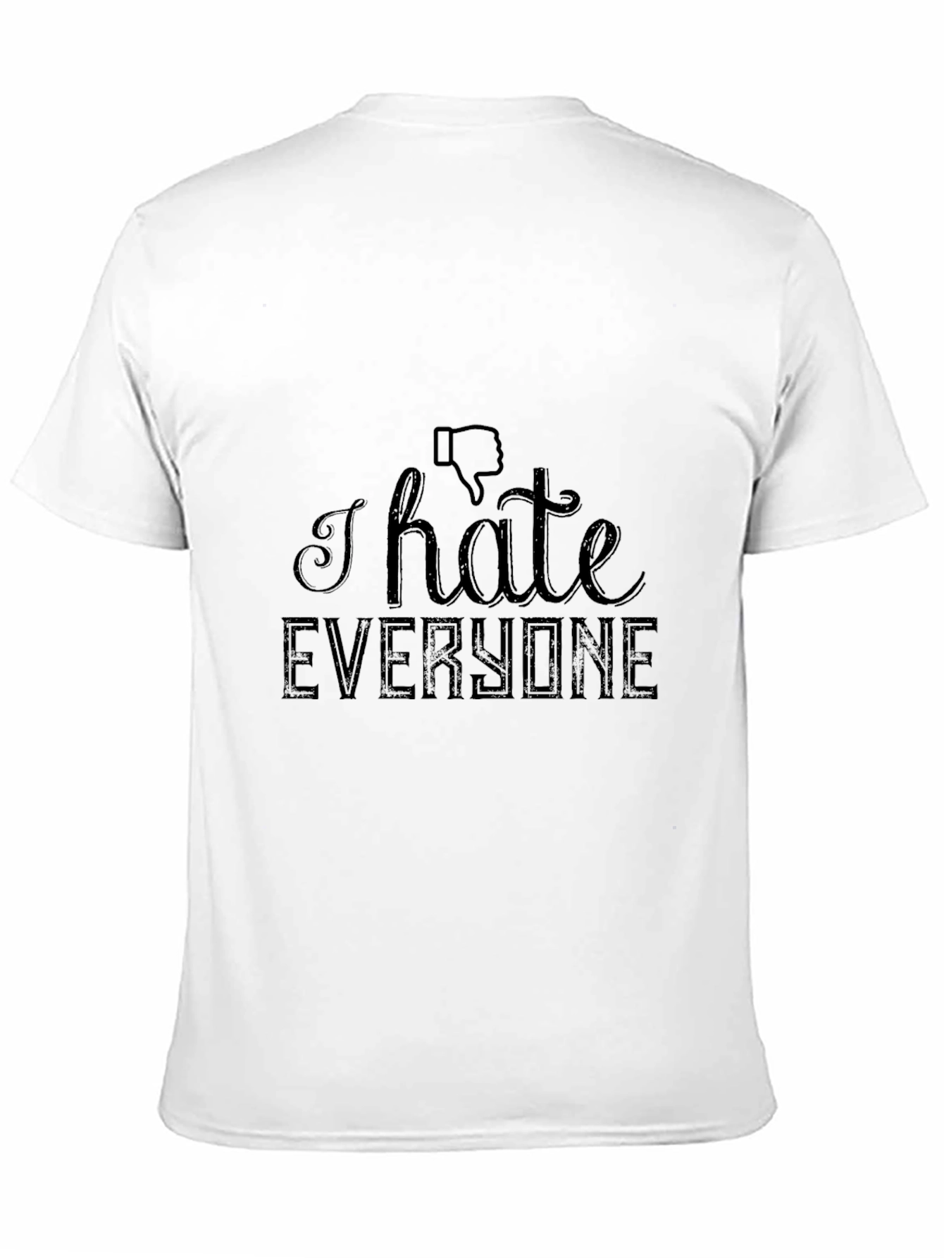 Black I Hate Everyone Graphic T-Shirt - Black Crew Neck view 11