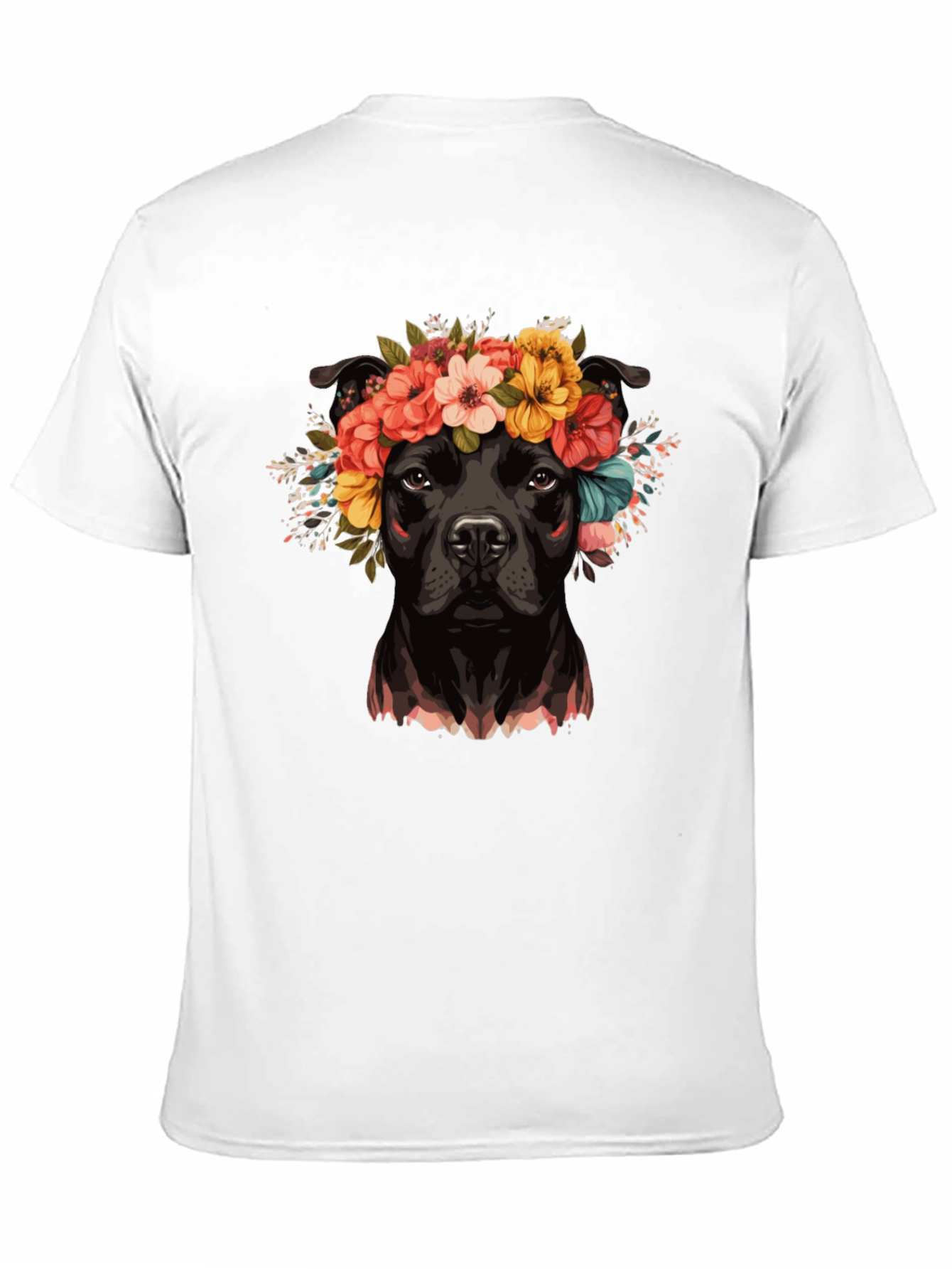 Black Dog with Flower Crown T-Shirt view 11