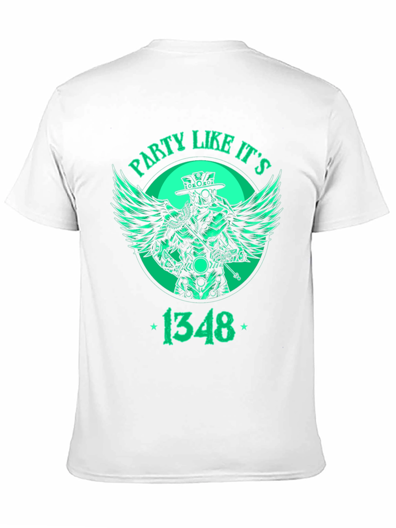 Black Party Like It's 1348 Plague Doctor T-Shirt view 11
