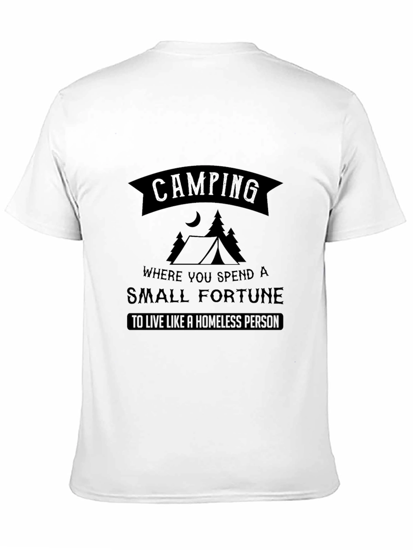 Black Camping Fortune Tee - Funny Outdoor Adventure Shirt view 11