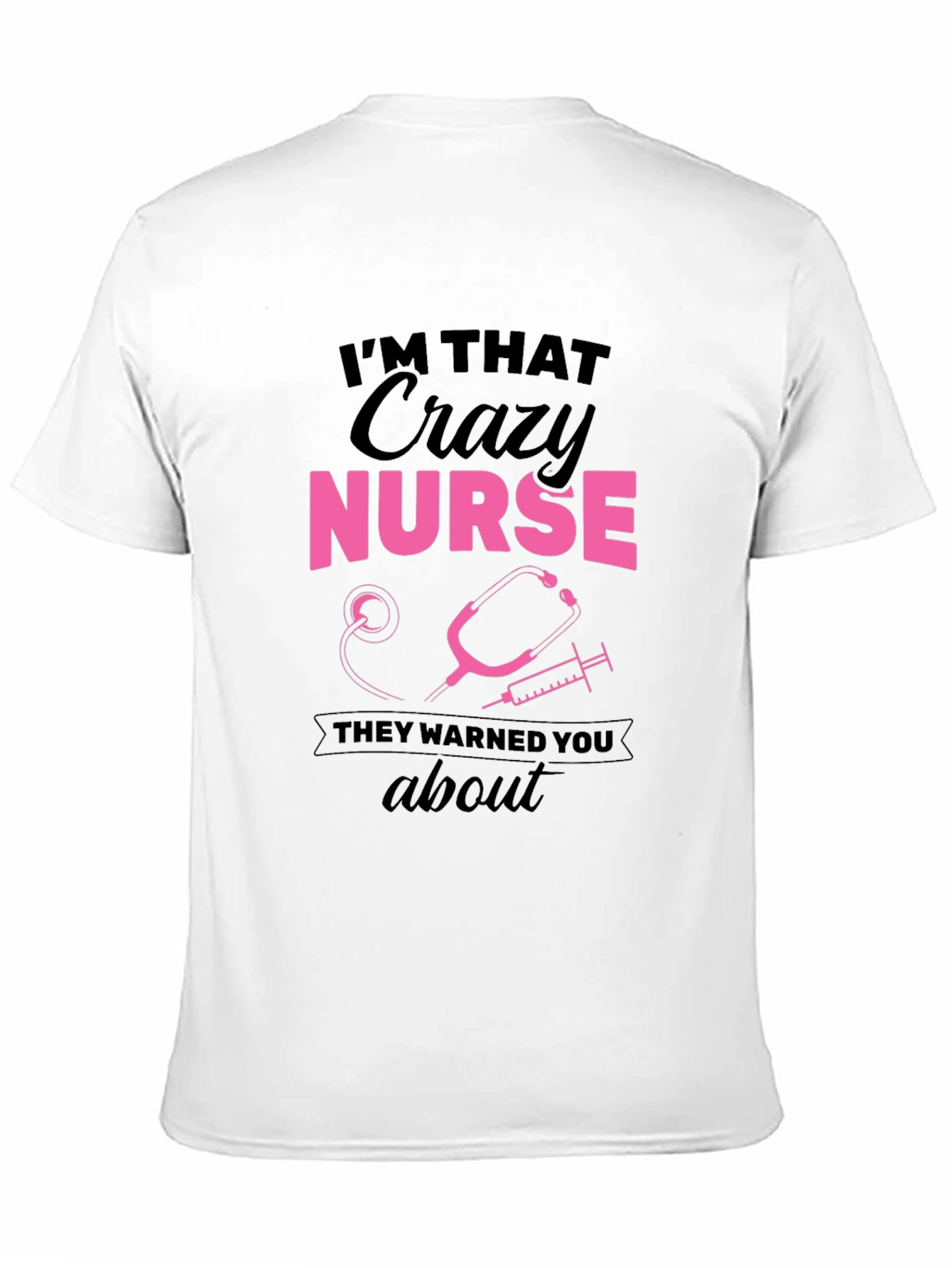 Black Crazy Nurse Graphic Tee - Funny Nurse T-Shirt view 11