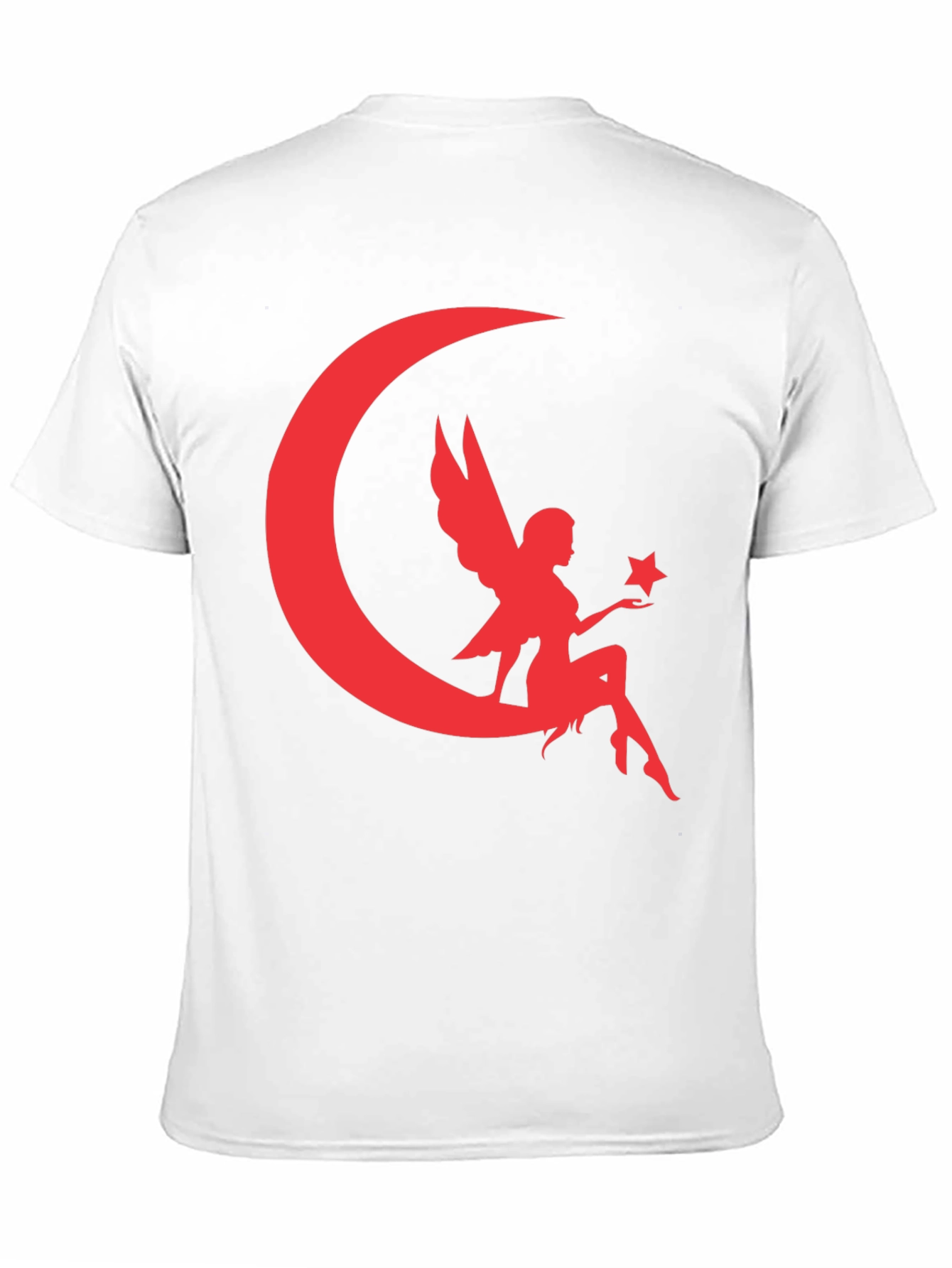 Black Fairy Moon Graphic Tee - Black Cotton Blend T-Shirt view 11