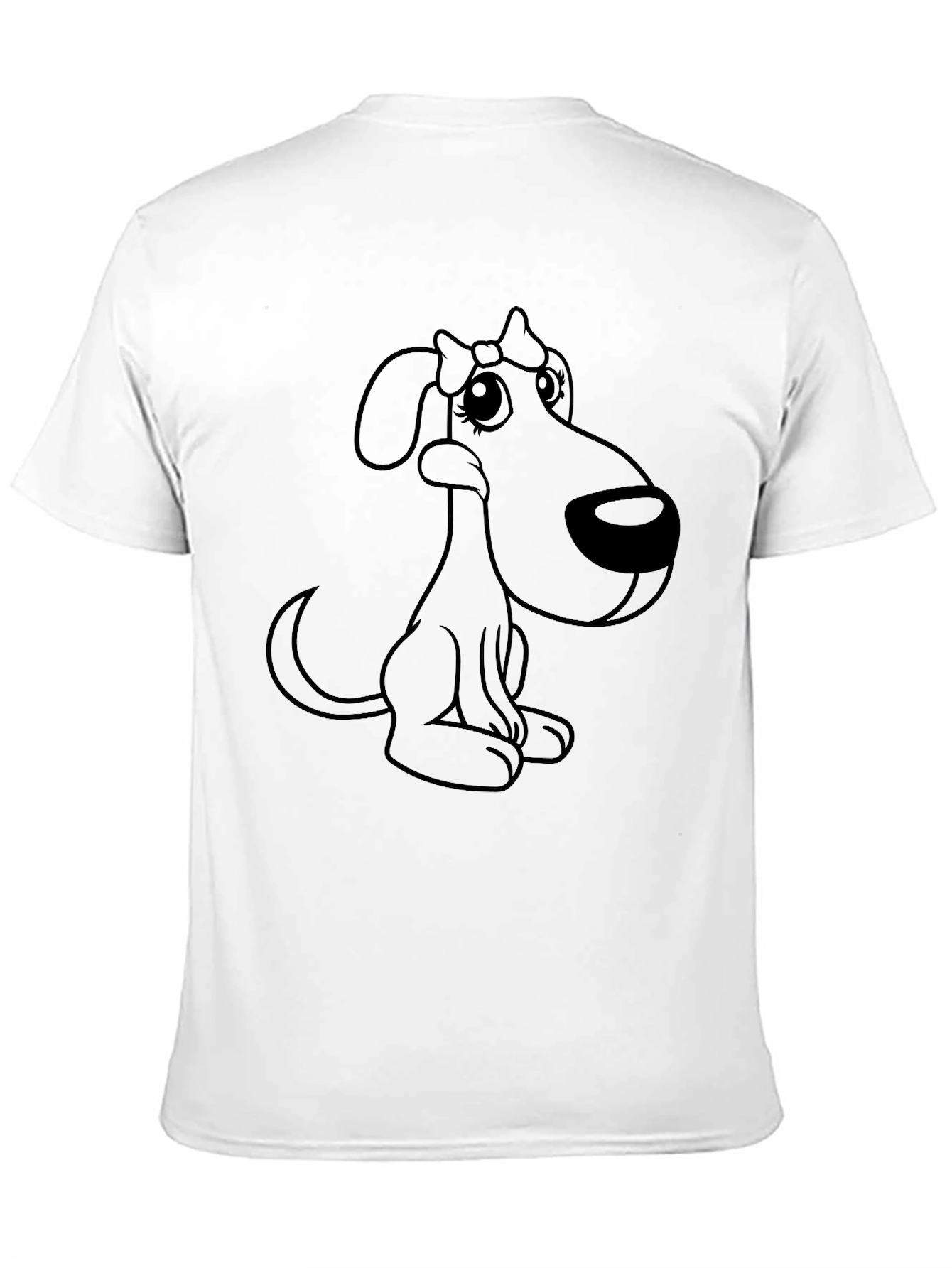 Black Cute Cartoon Dog Graphic T-Shirt view 11