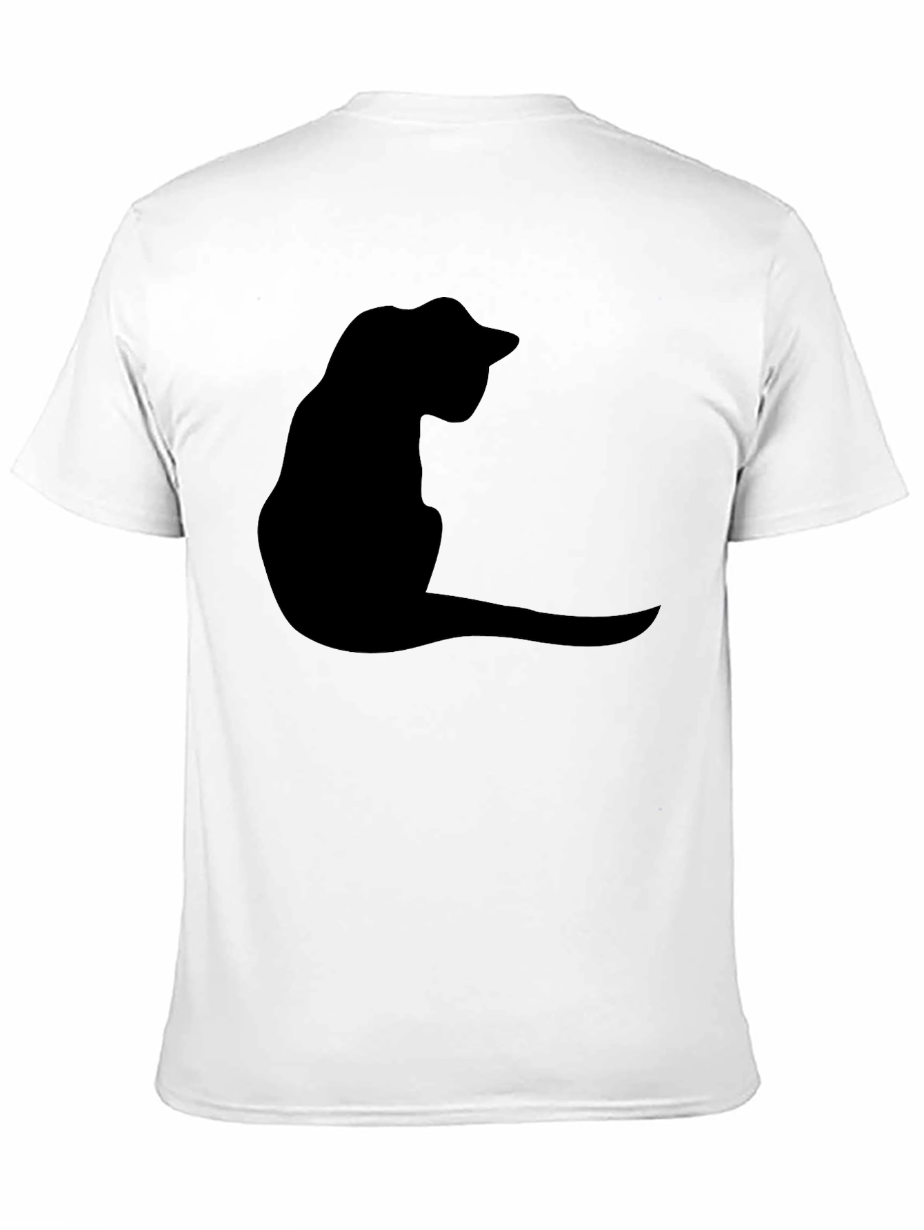 Black Black Cat Silhouette T-Shirt - Casual Graphic Tee view 11