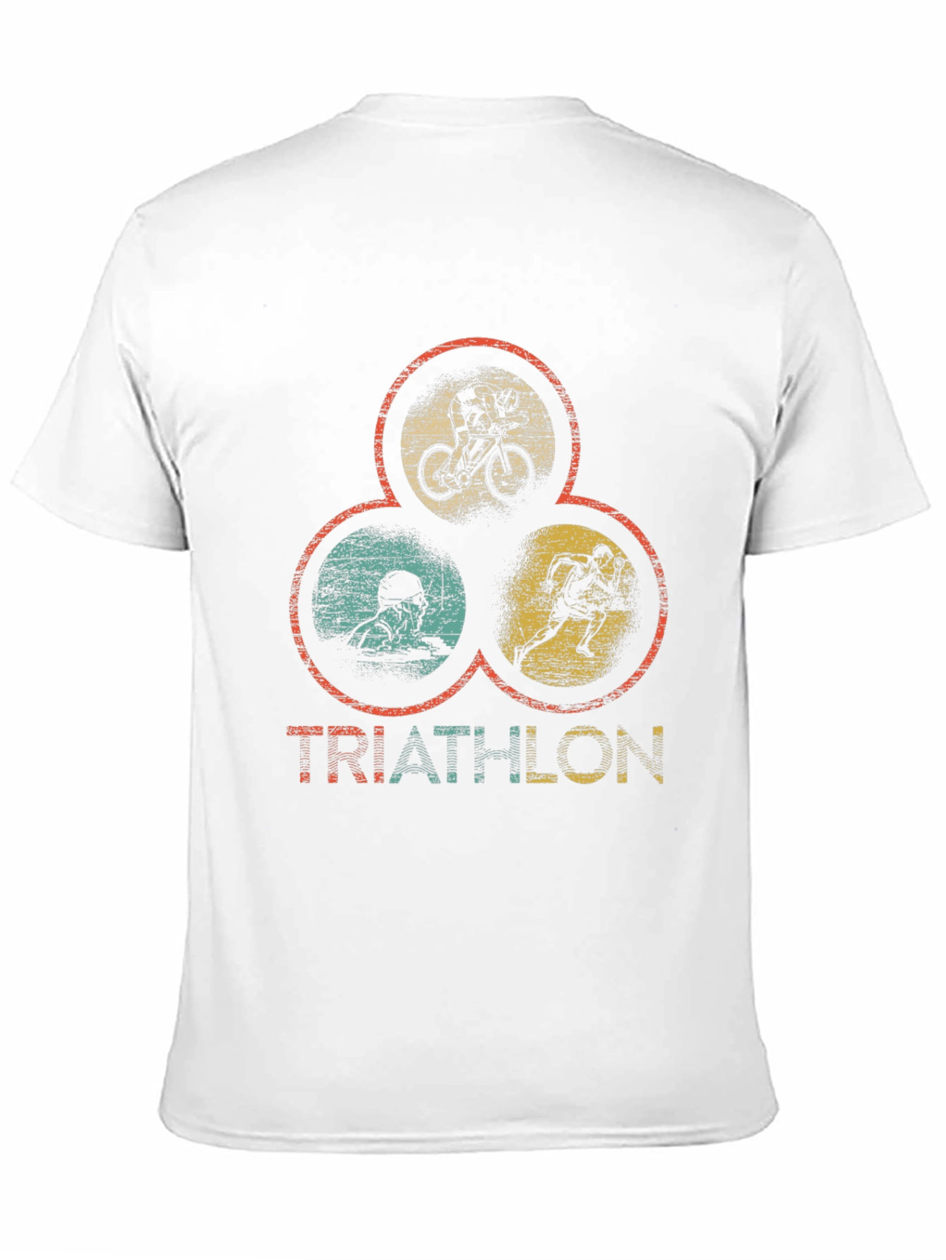 Black Triathlon T-Shirt: Vintage Style Sports Tee view 11