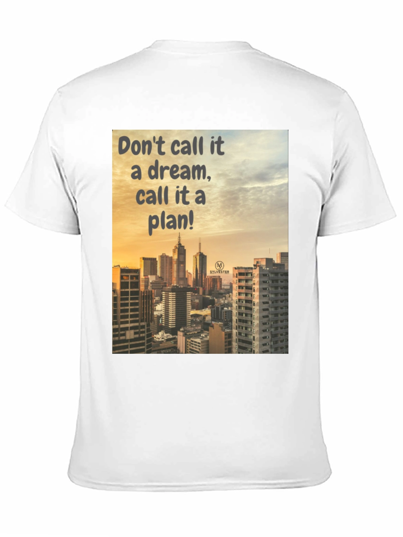 Black Dream to Plan Black T-Shirt: Cityscape Motivation view 11