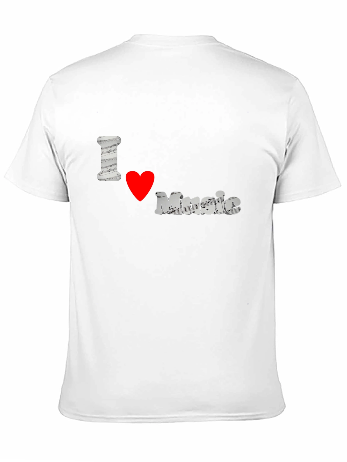 Black I Love Music Black T-Shirt view 11