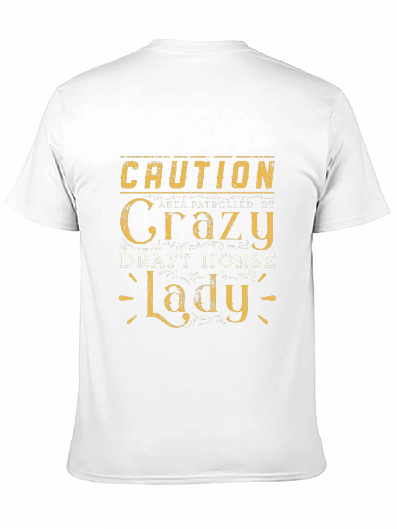 Black Caution Crazy Draft Horse Lady T-Shirt view 11