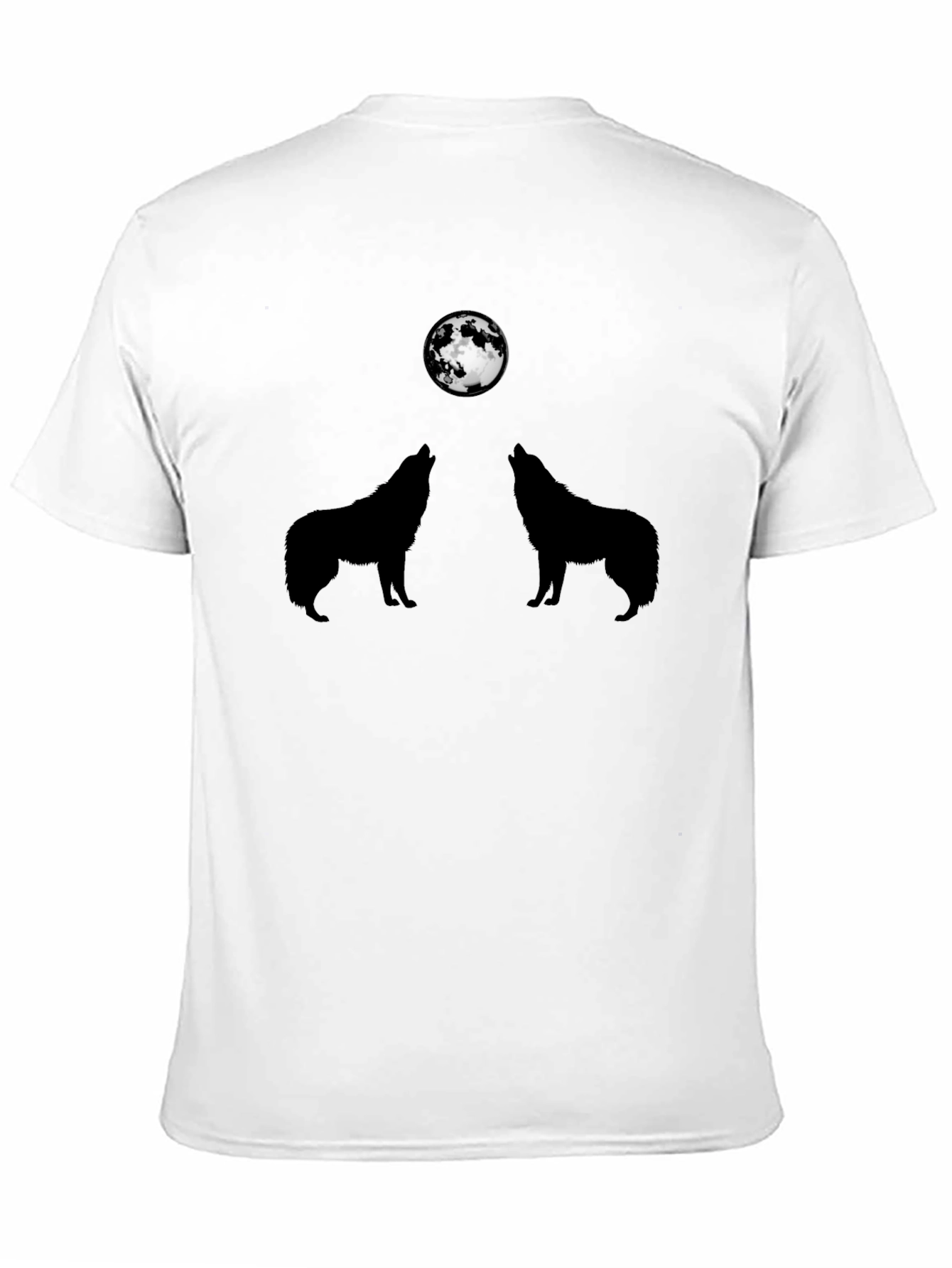 Black Wolf Moon Graphic T-Shirt - Black Crew Neck Tee view 11