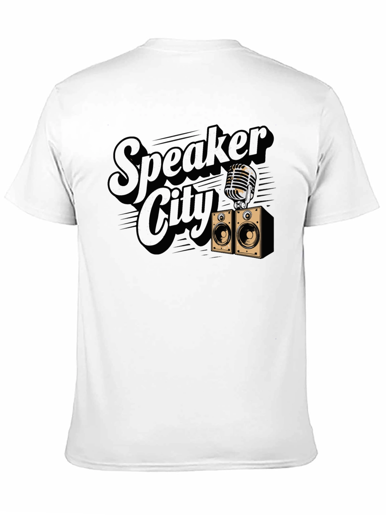 Black Speaker City Graphic T-Shirt - Retro Music Tee view 11