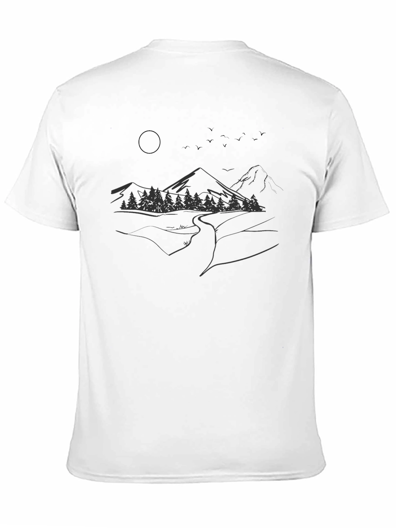Black Mountain Landscape Graphic T-Shirt view 11
