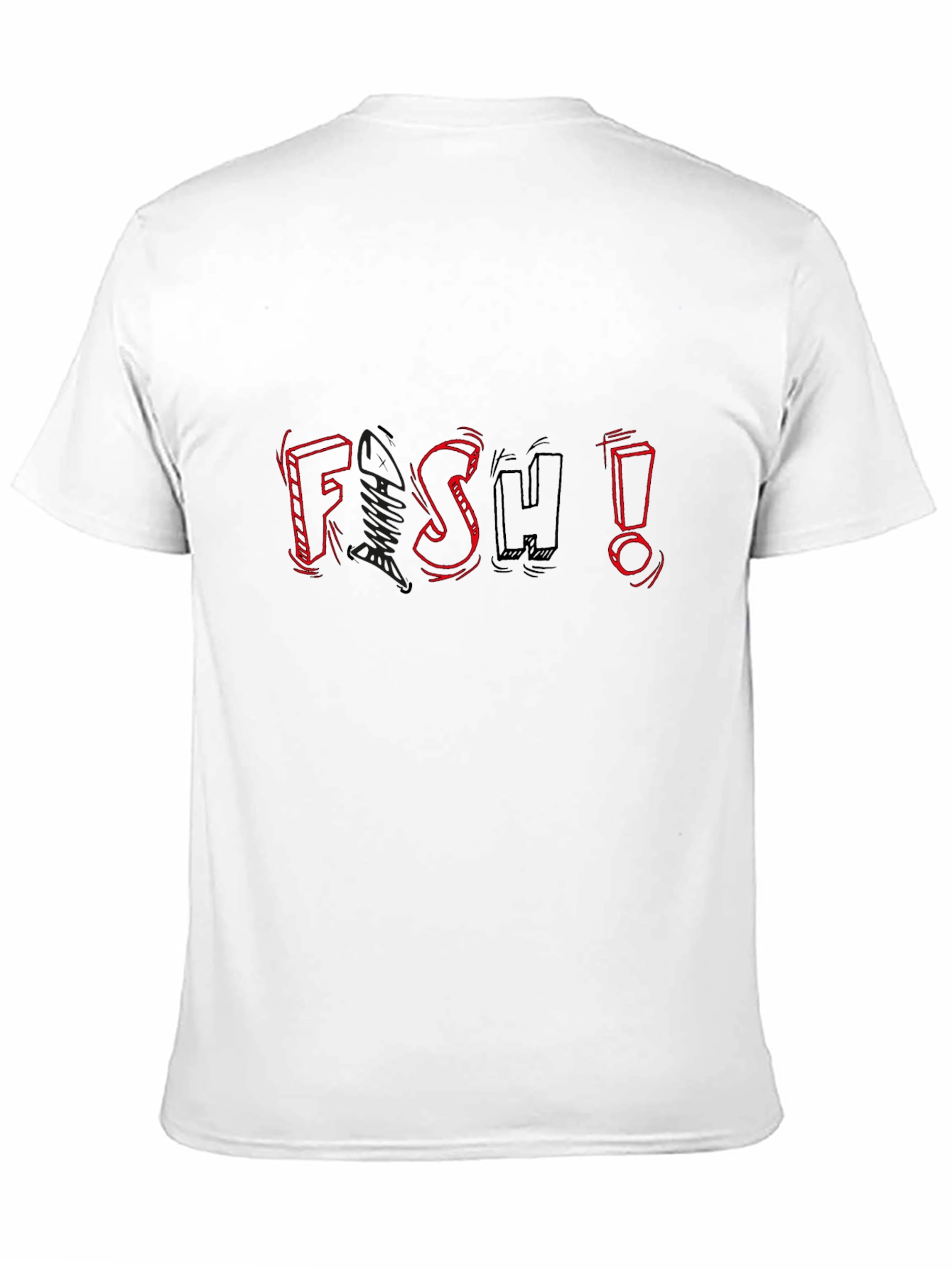 Black Funky FISH Graphic Tee - Black Cotton T-Shirt view 11