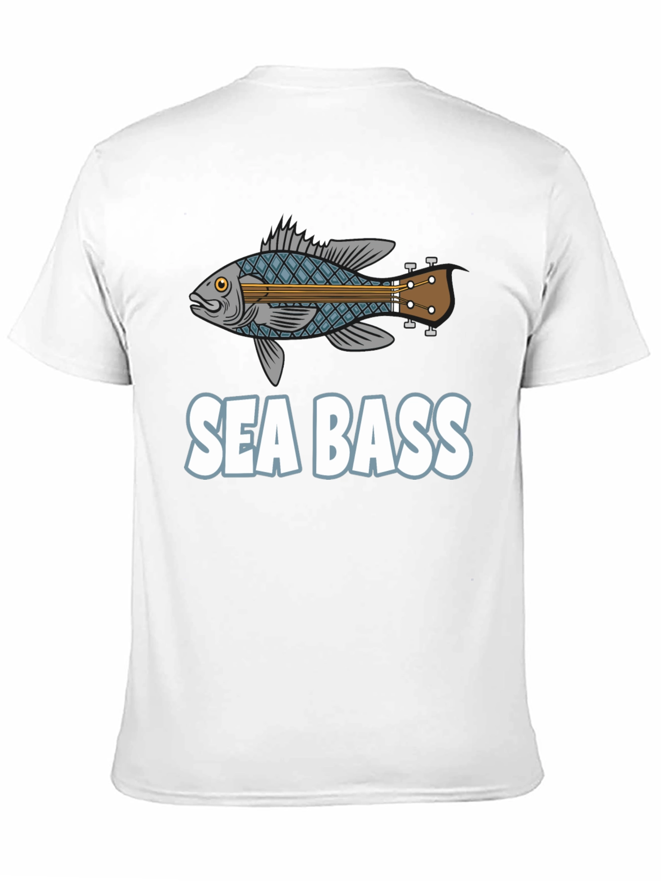 Black Sea Bass Guitar T-Shirt - Funny Music Fishing Tee view 11