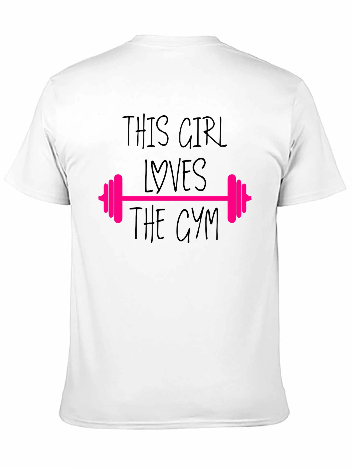Black Gym Lover's T-Shirt - "This Girl Loves The Gym" view 11