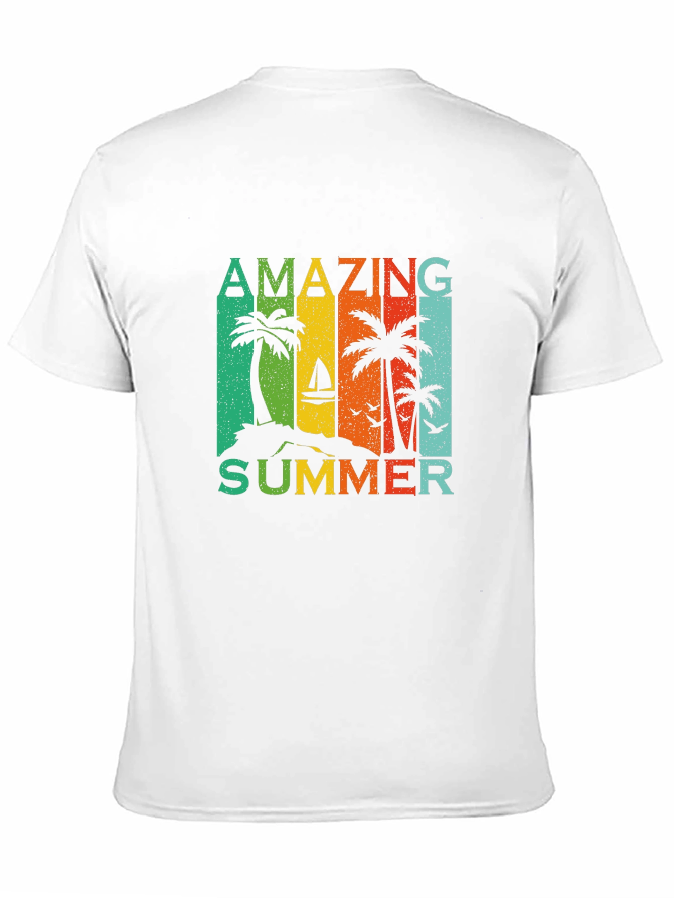 Black Amazing Summer Graphic T-Shirt - Tropical Palm Tree Design view 11