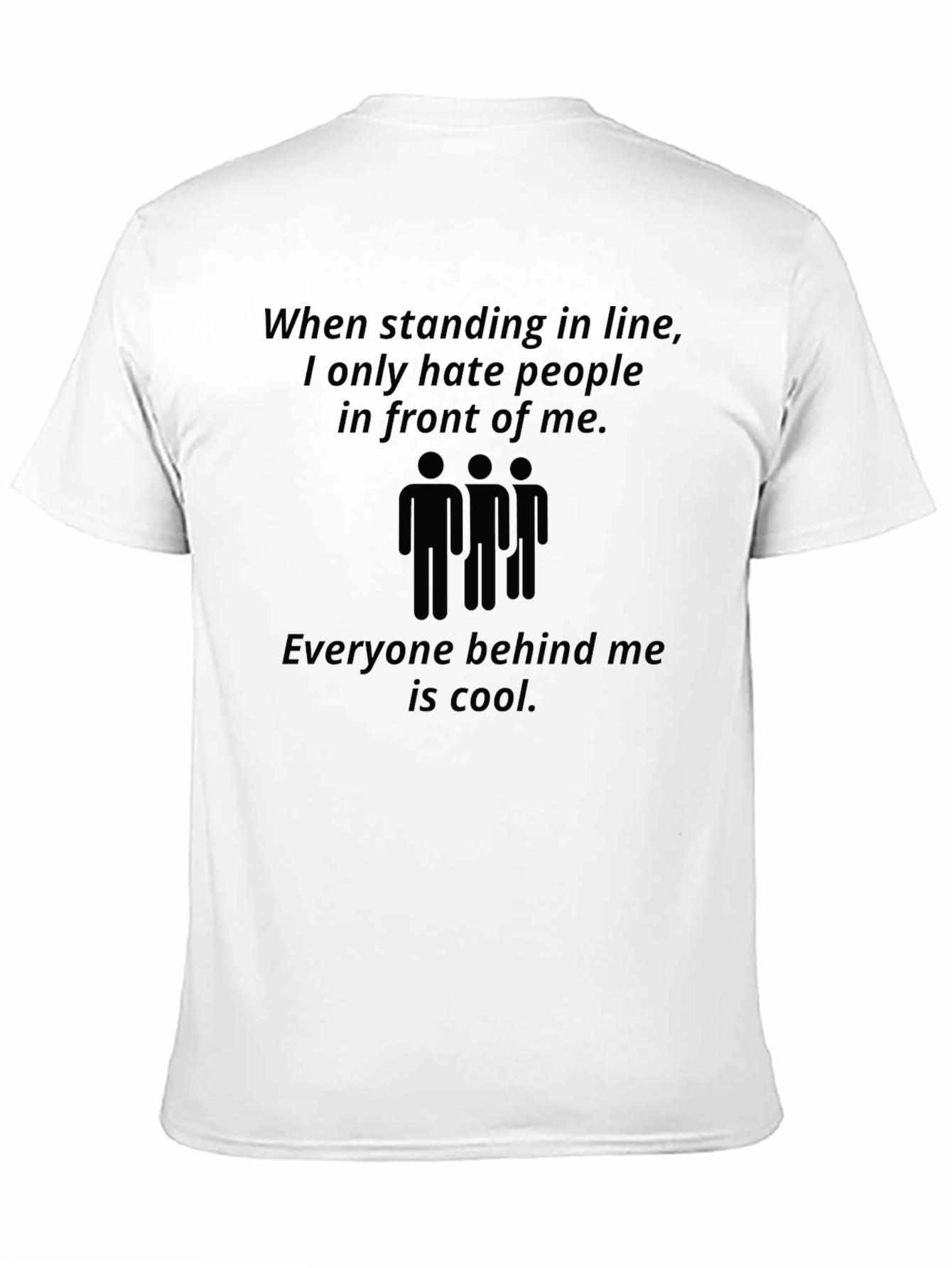 Black Funny Graphic Tee - Hate People in Front view 11