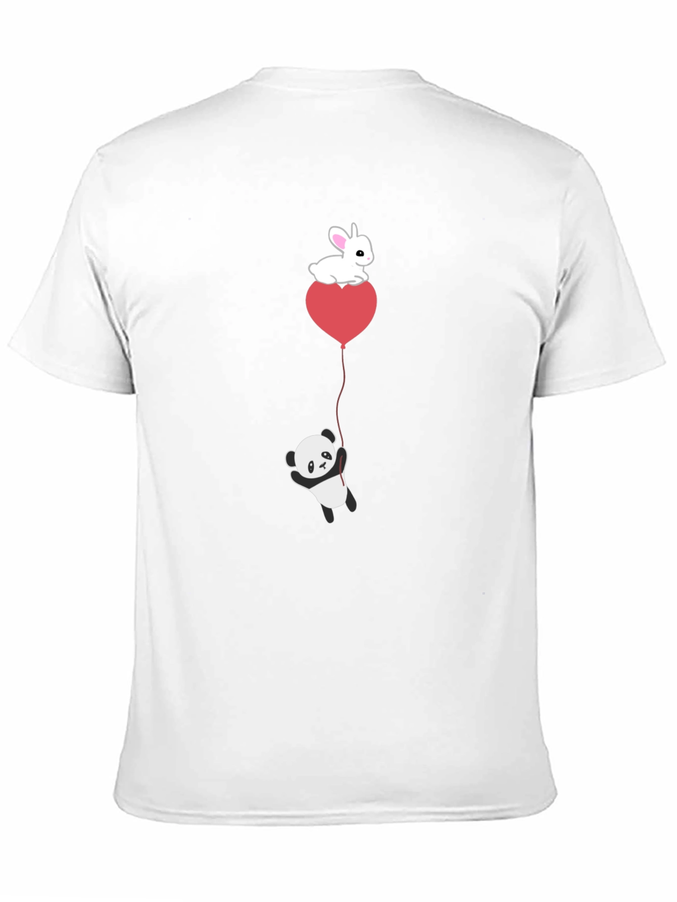 Black Panda & Bunny Heart Balloon T-Shirt view 11